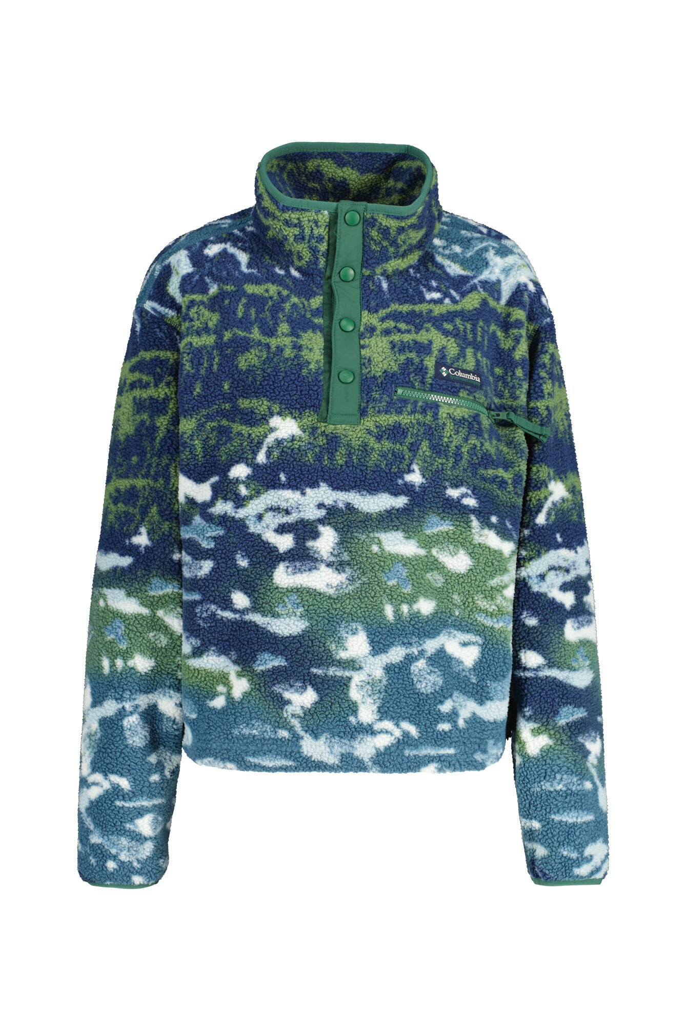 Fleecepullover HELVETIA II - 492-Everblue Sisters, Rain For - Blau