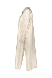 Hemdblusenkleid aus Viskosemix - 08 Stucco - Beige