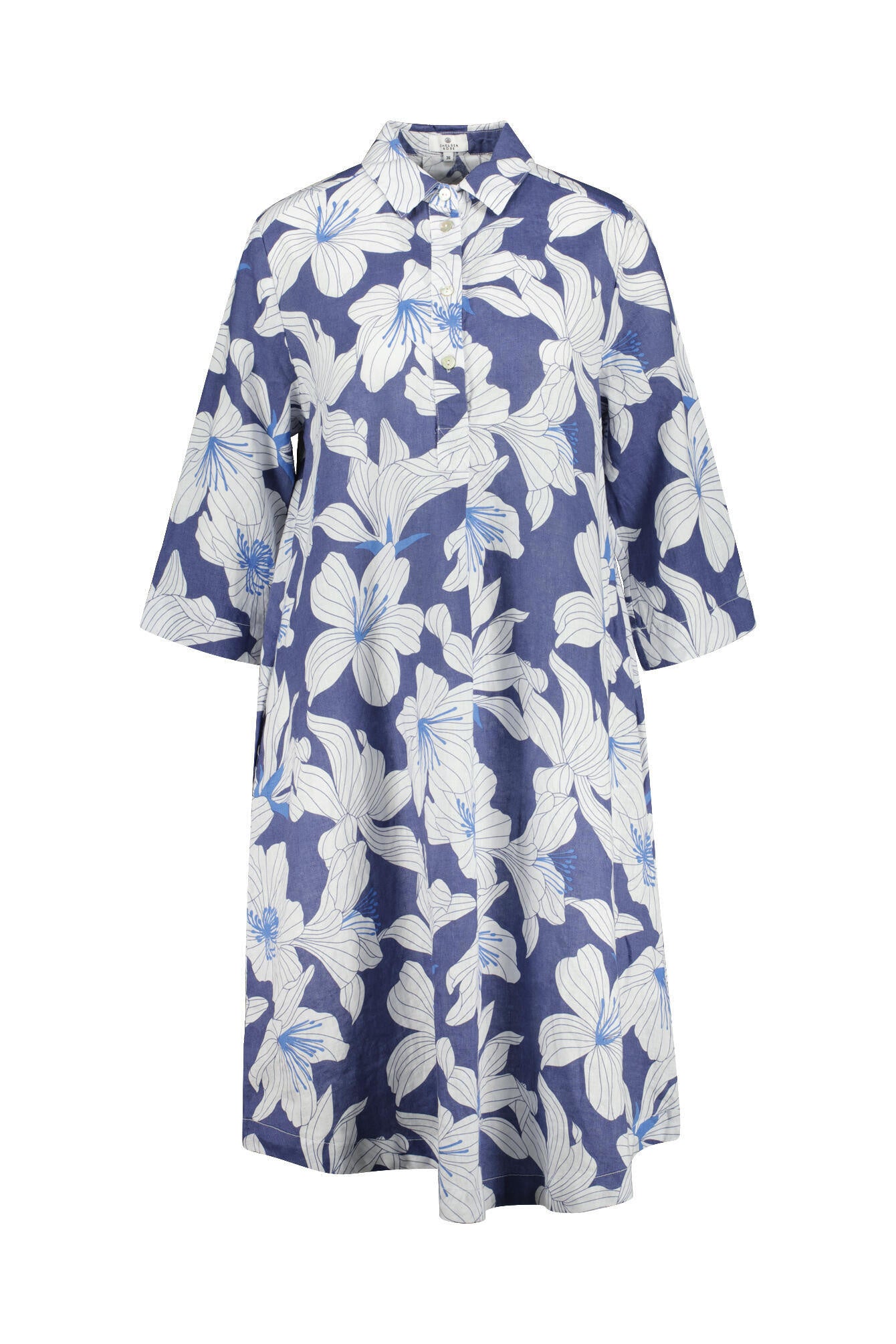 Hemdblusenkleid aus Leinen - Original - Blau