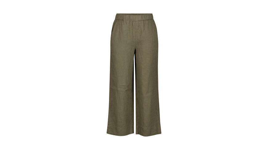 Leinenhose Wide Leg - Khaki - Grün