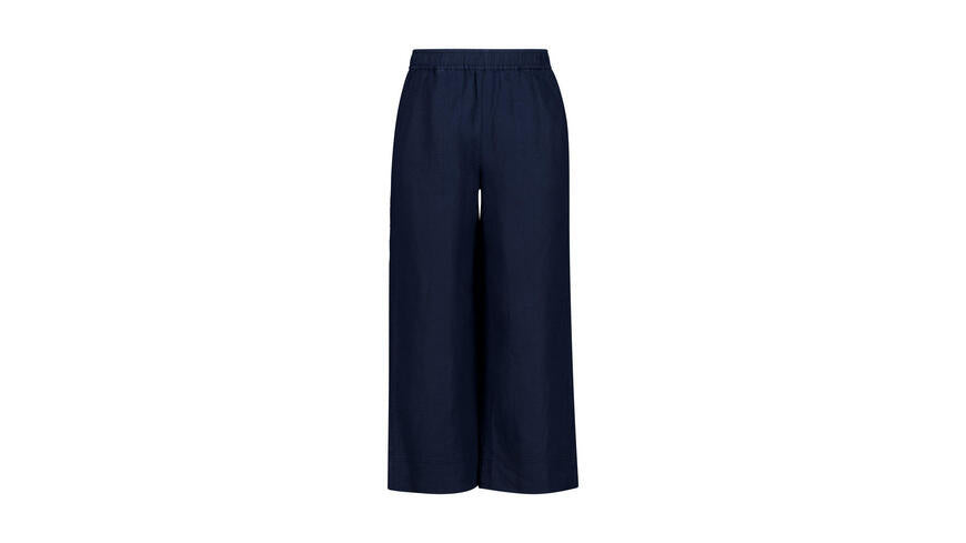 Leinenhose Wide Leg - Navy - Blau