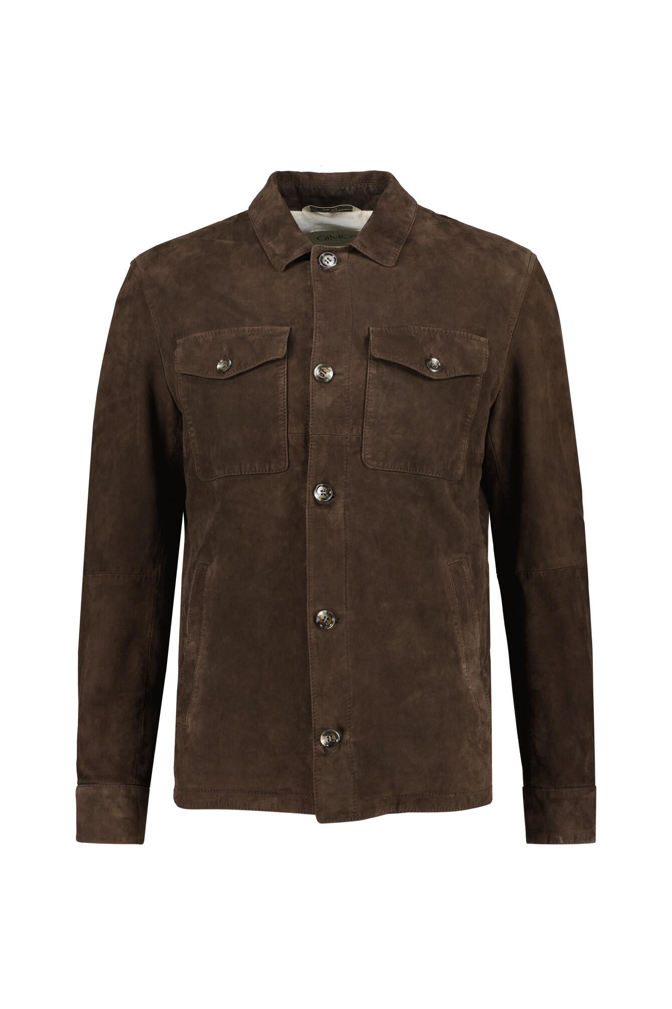 Lederjacke mit Hemdkragen - 439 - Braun