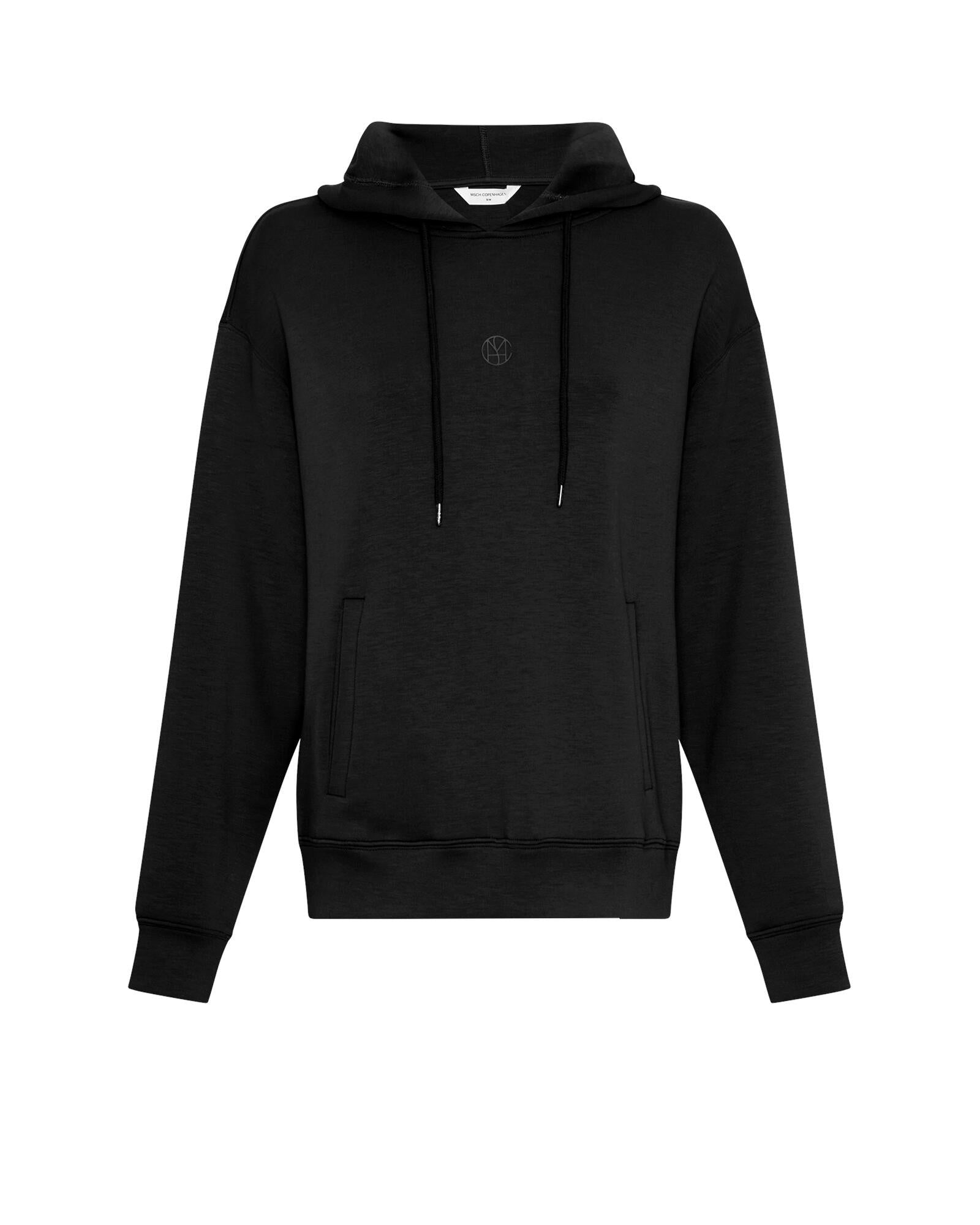 Sweathoodie aus Viskosemix - Black - Schwarz
