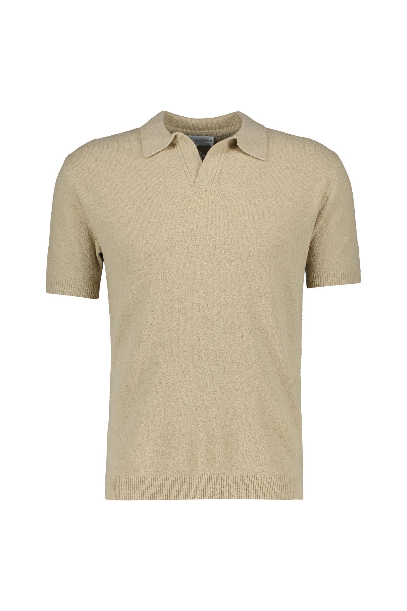 Strick-Poloshirt aus Bouclé - 131 - Beige