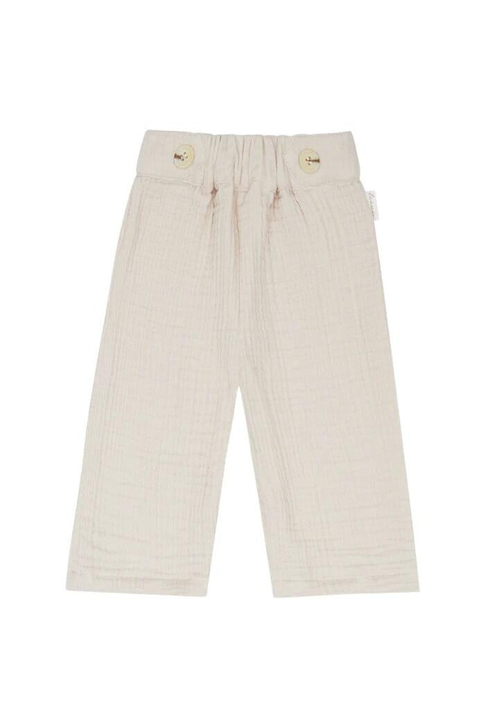 Stoffhose aus Musselin - Cappuccino - Beige