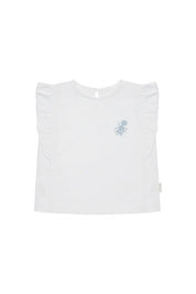 T-Shirt mit Rüschen - White - Weiß