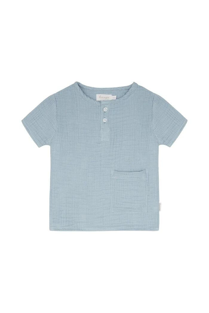 T-Shirt aus Musselin - Clear Blue - Blau