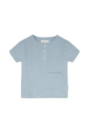 T-Shirt aus Musselin - Clear Blue - Blau