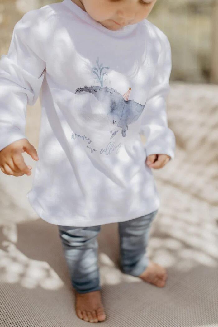 Langarmshirt aus Bio-Baumwolle - White - Weiß