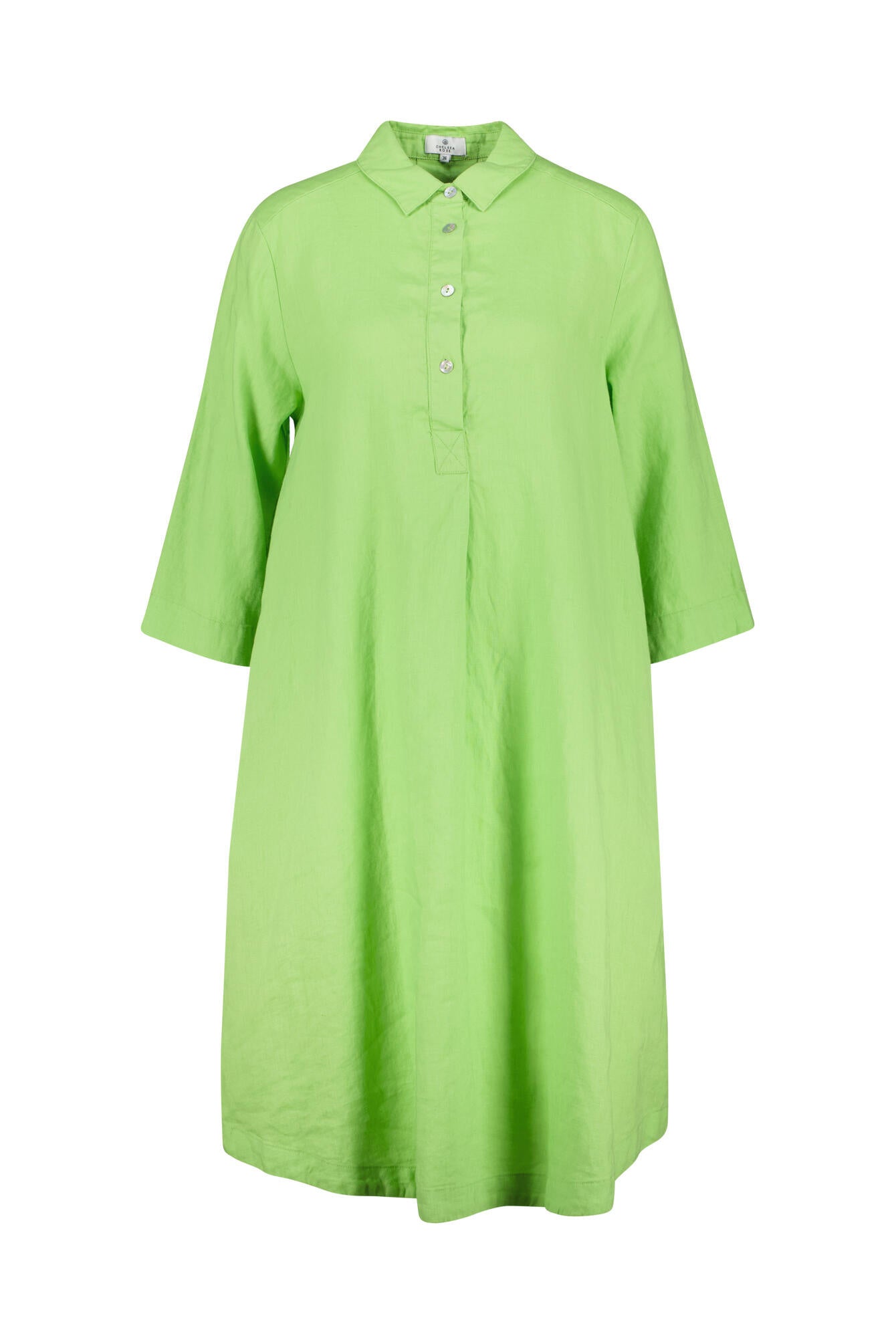 Hemdblusenkleid aus Leinen - May Green - Grün