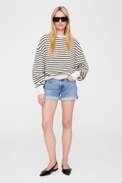 Sweatshirt DEAN Relaxed Fit - White/Black - Schwarz | Weiß