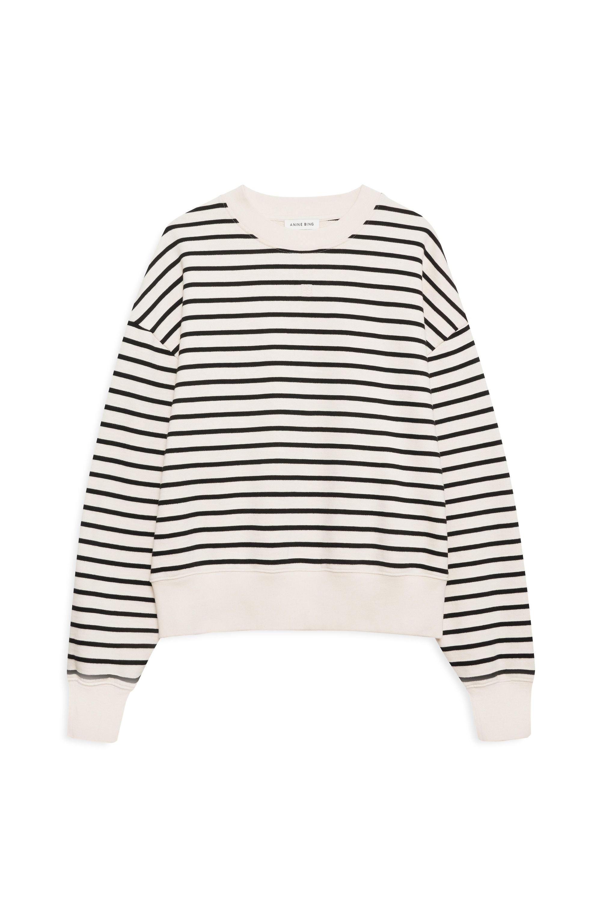 Sweatshirt DEAN Relaxed Fit - White/Black - Schwarz | Weiß