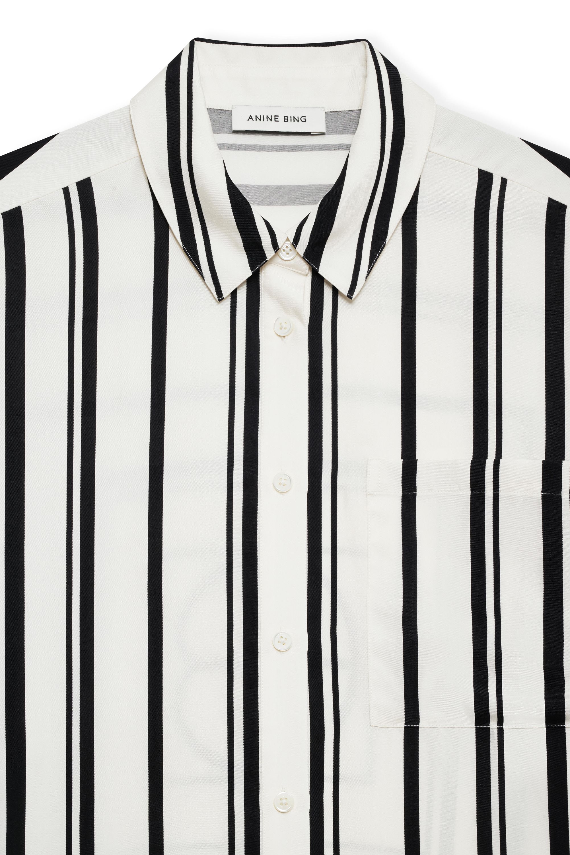 Bluse gestreift Relaxed Fit - Print - Schwarz | Weiß