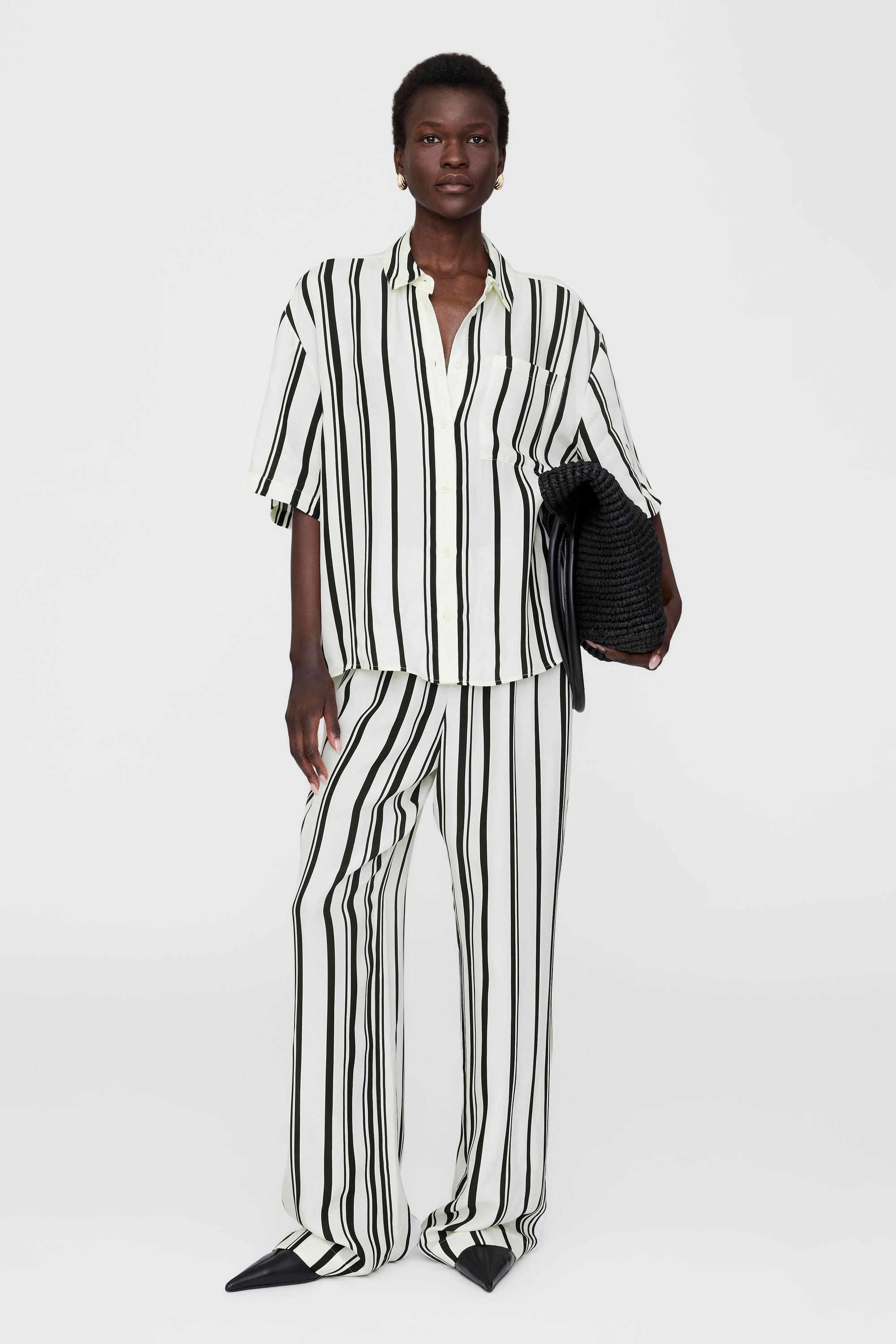 Bluse gestreift Relaxed Fit - Print - Schwarz | Weiß