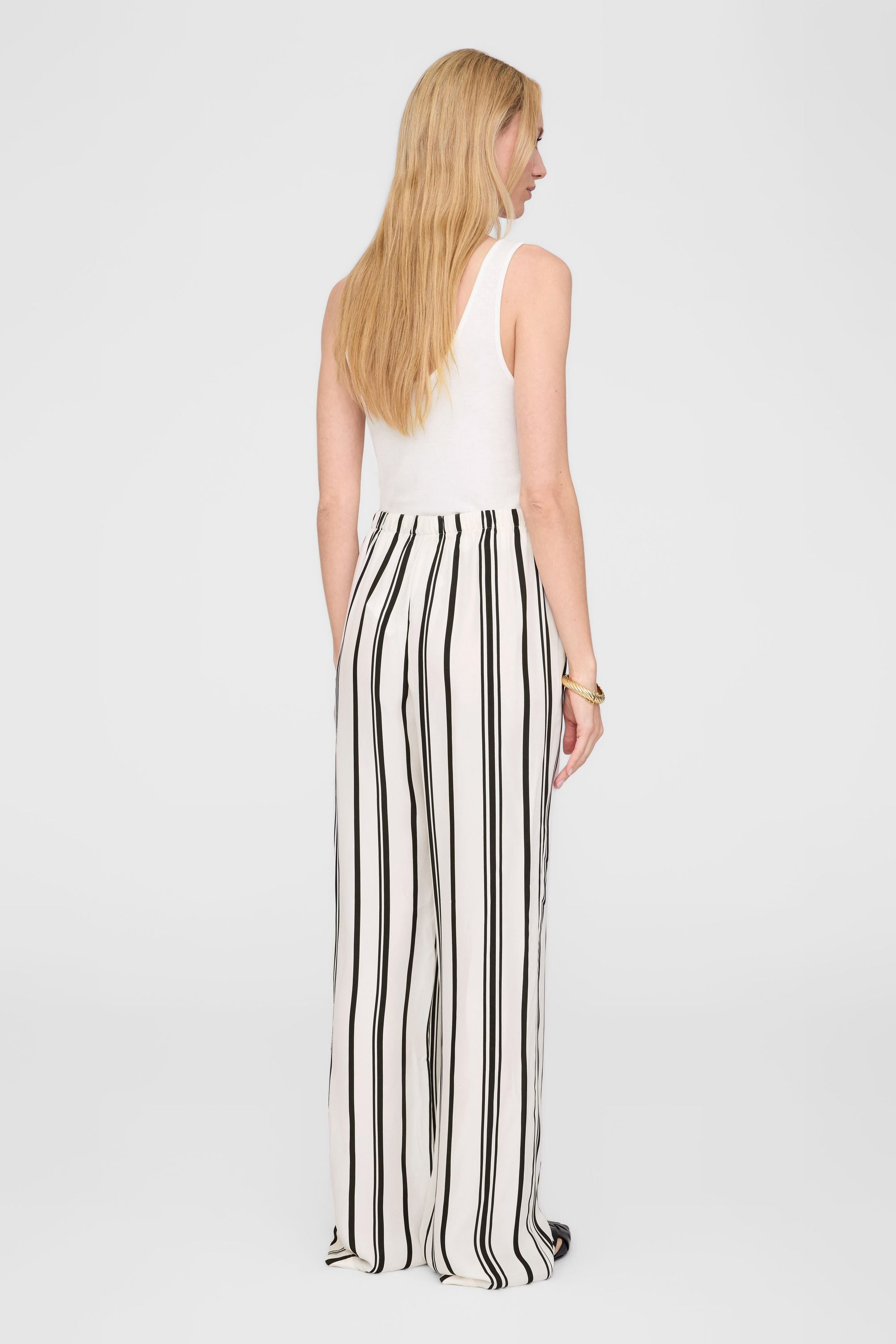 Hose ELAIN gestreift - Print - Schwarz | Weiß