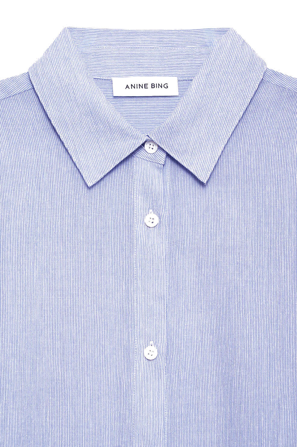 Longbluse gestreift aus Baumwolle - Multi - Blau