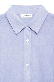 Longbluse gestreift aus Baumwolle - Multi - Blau