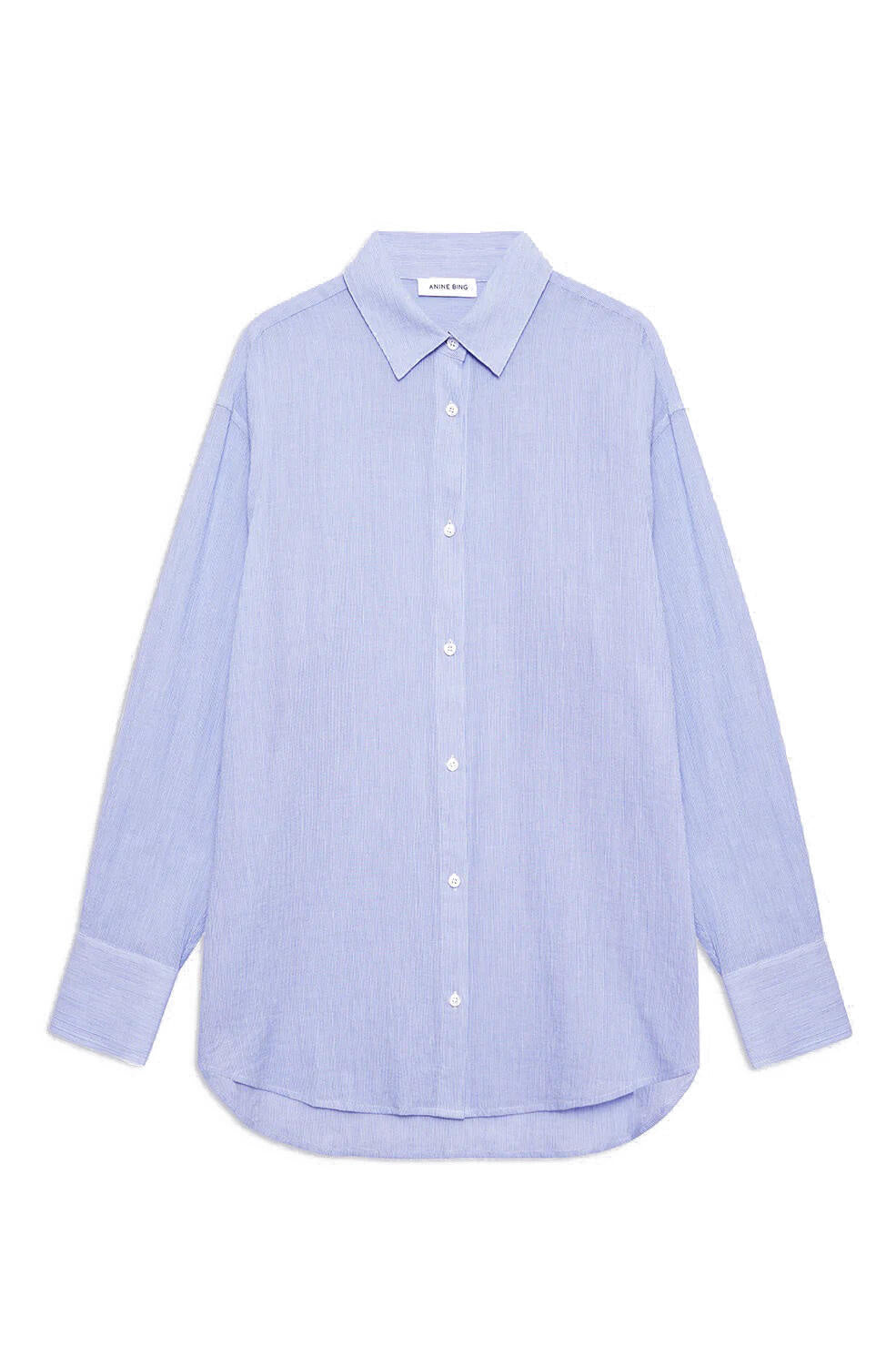 Longbluse gestreift aus Baumwolle - Multi - Blau