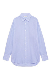 Longbluse gestreift aus Baumwolle - Multi - Blau