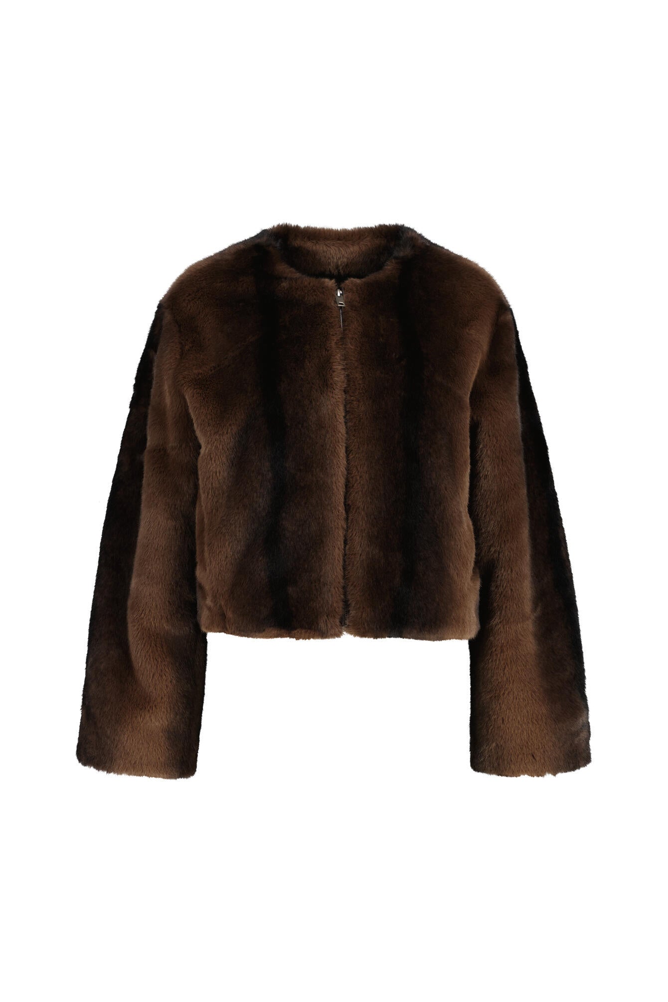 Jacke CELESTE in Felloptik - Dark Brown - Braun