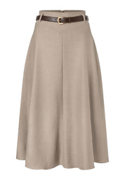Glockenrock mit Gürtel - 0227 - Beige