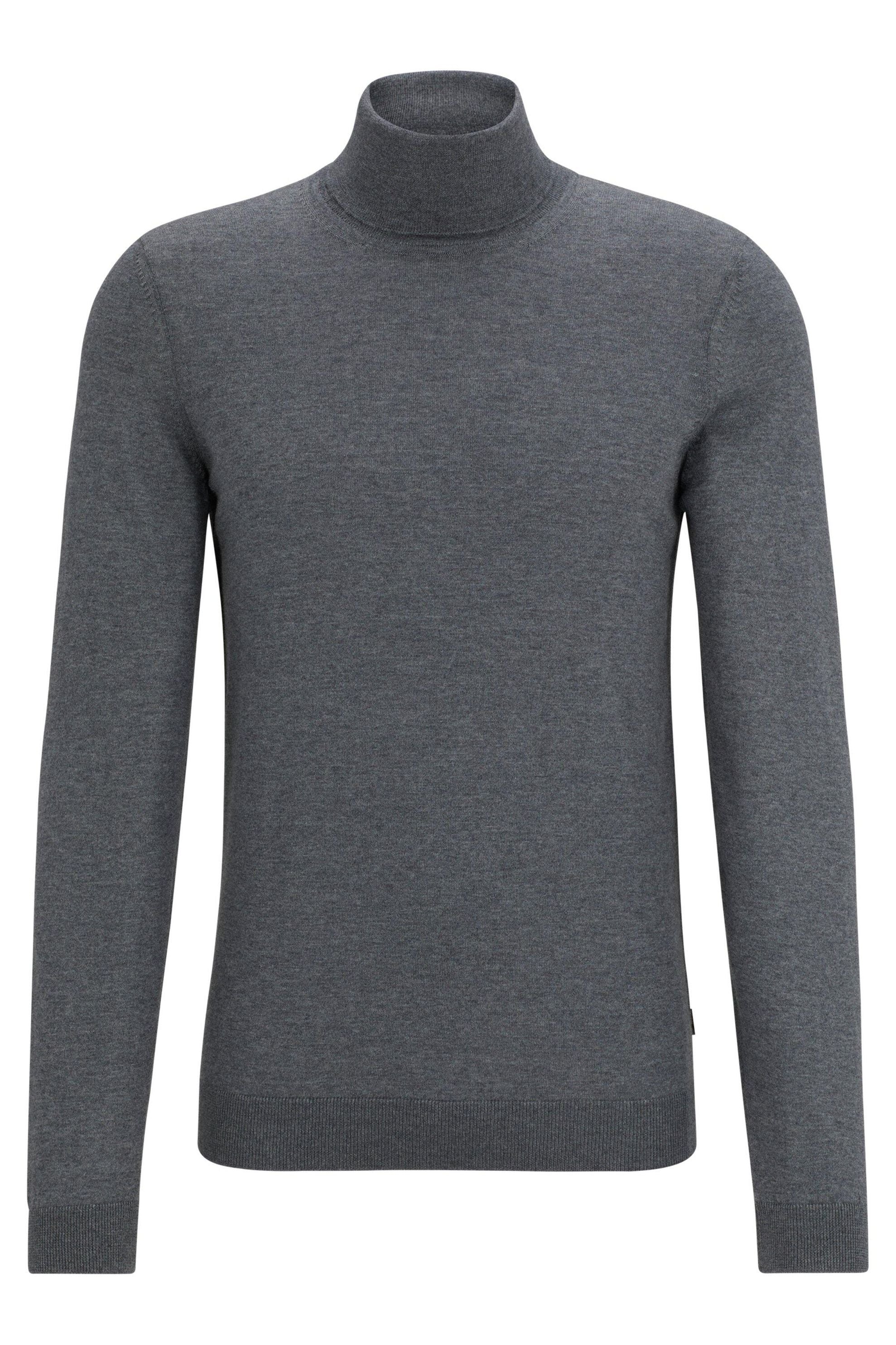 Strickpullover mit Rollkragen - 030-Medium Grey - Grau