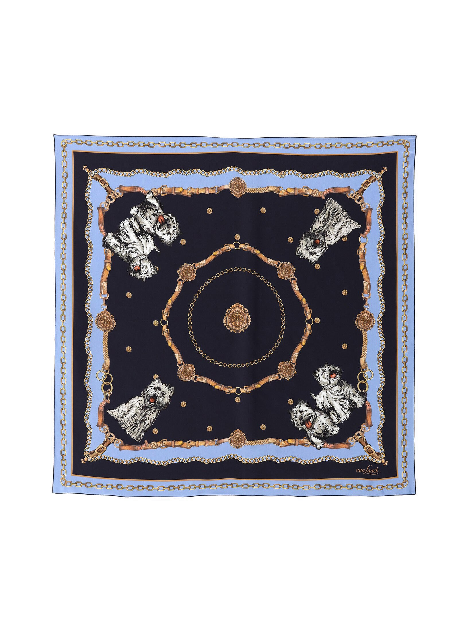 Nickituch SAVINIA aus Seide - 792 - Blau