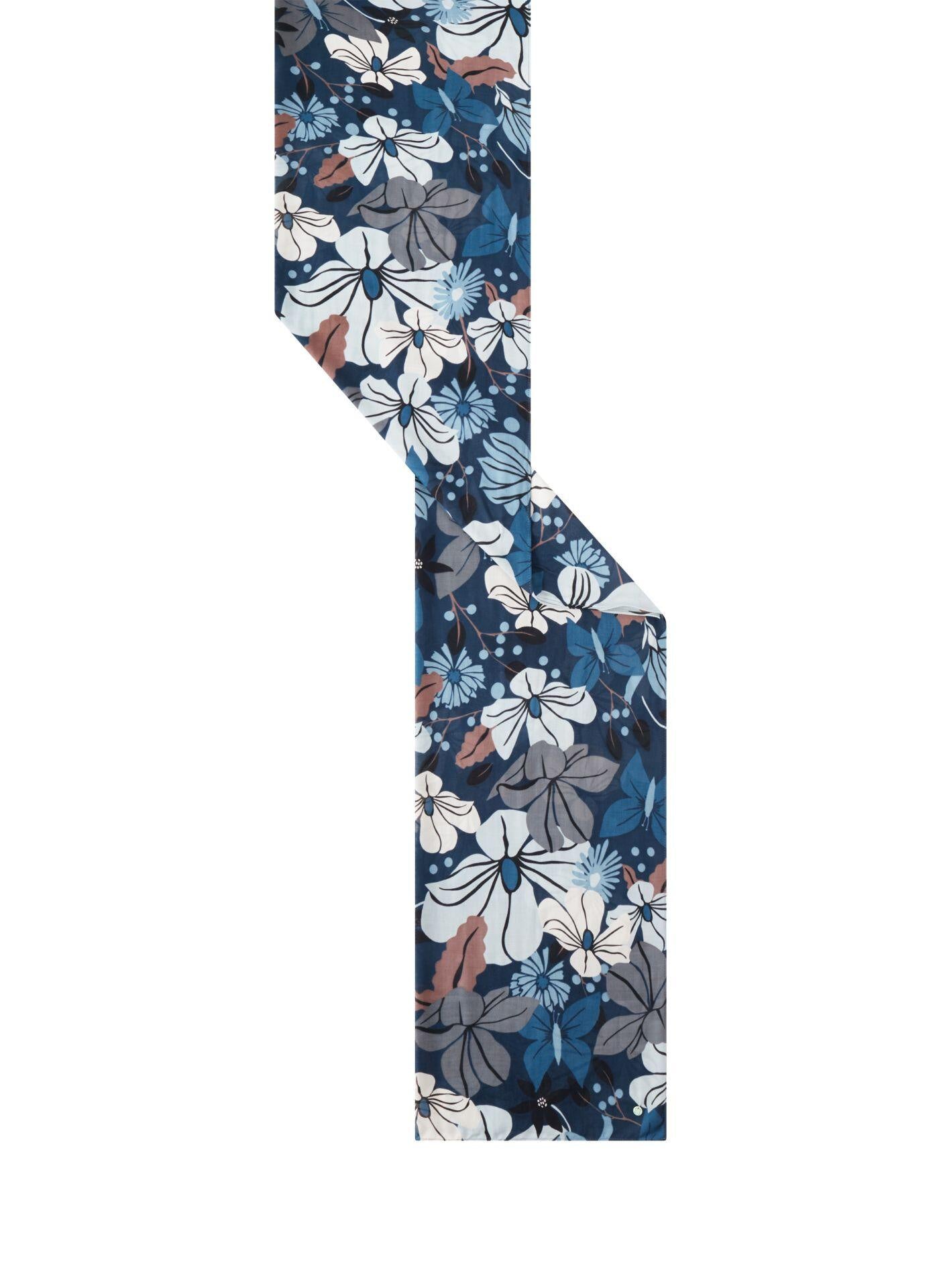 Tuch floral aus Viskose - BLU3 - Blau