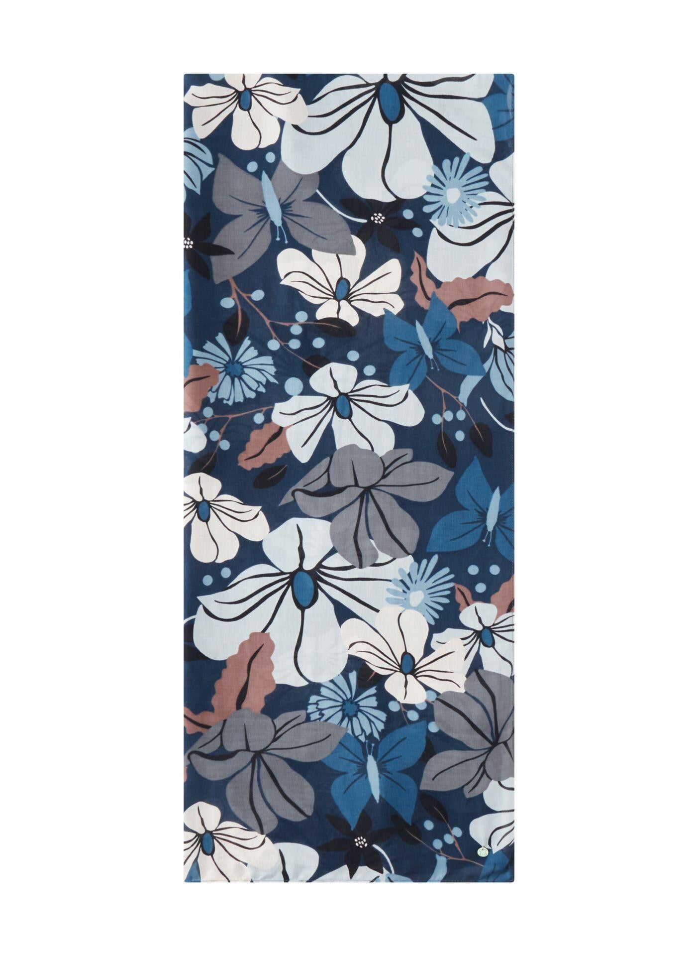Tuch floral aus Viskose - BLU3 - Blau
