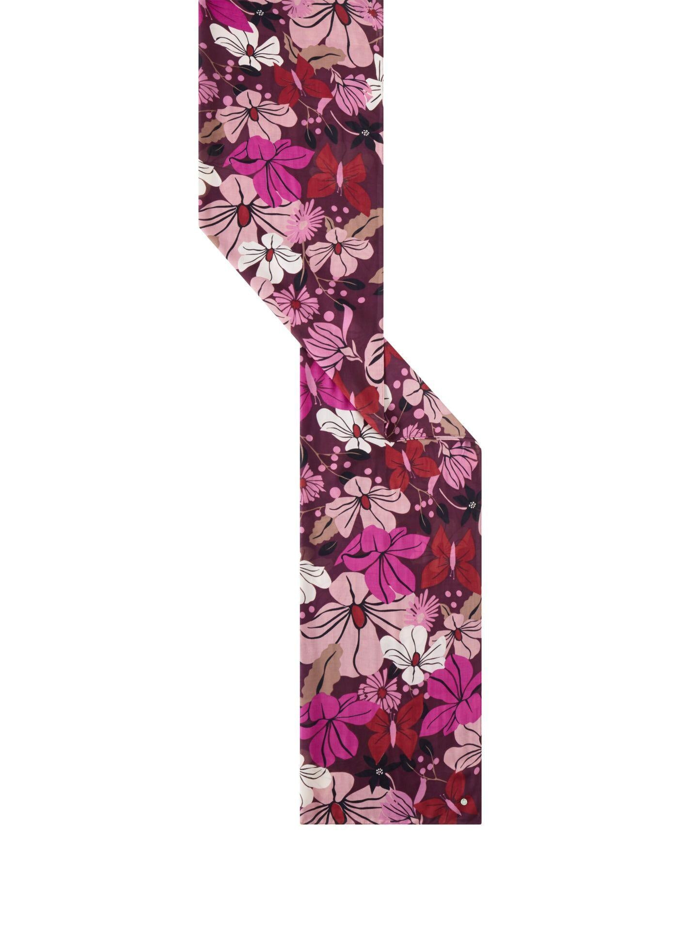 Tuch floral aus Viskose - RED3 - Rot