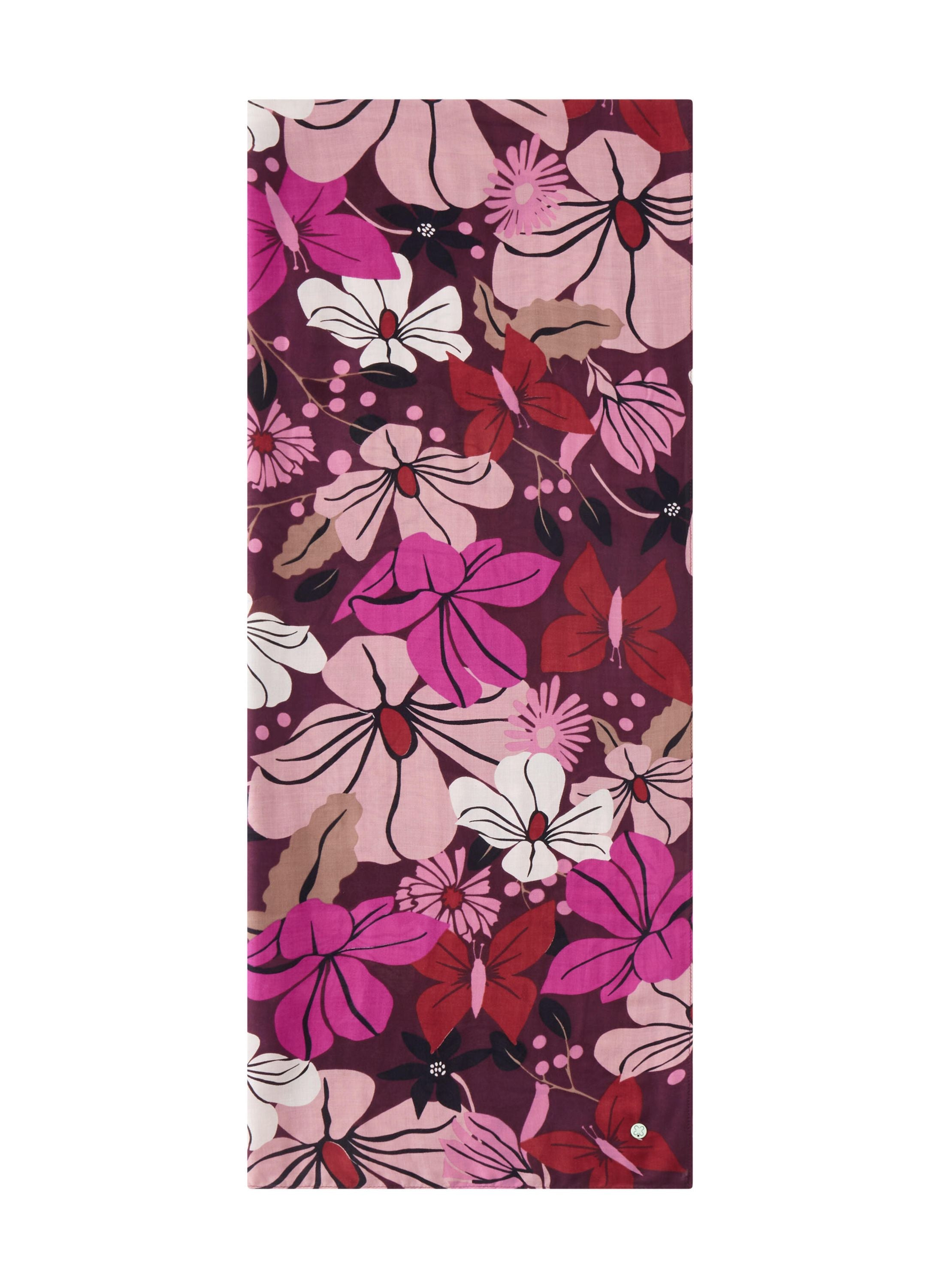 Tuch floral aus Viskose - RED3 - Rot