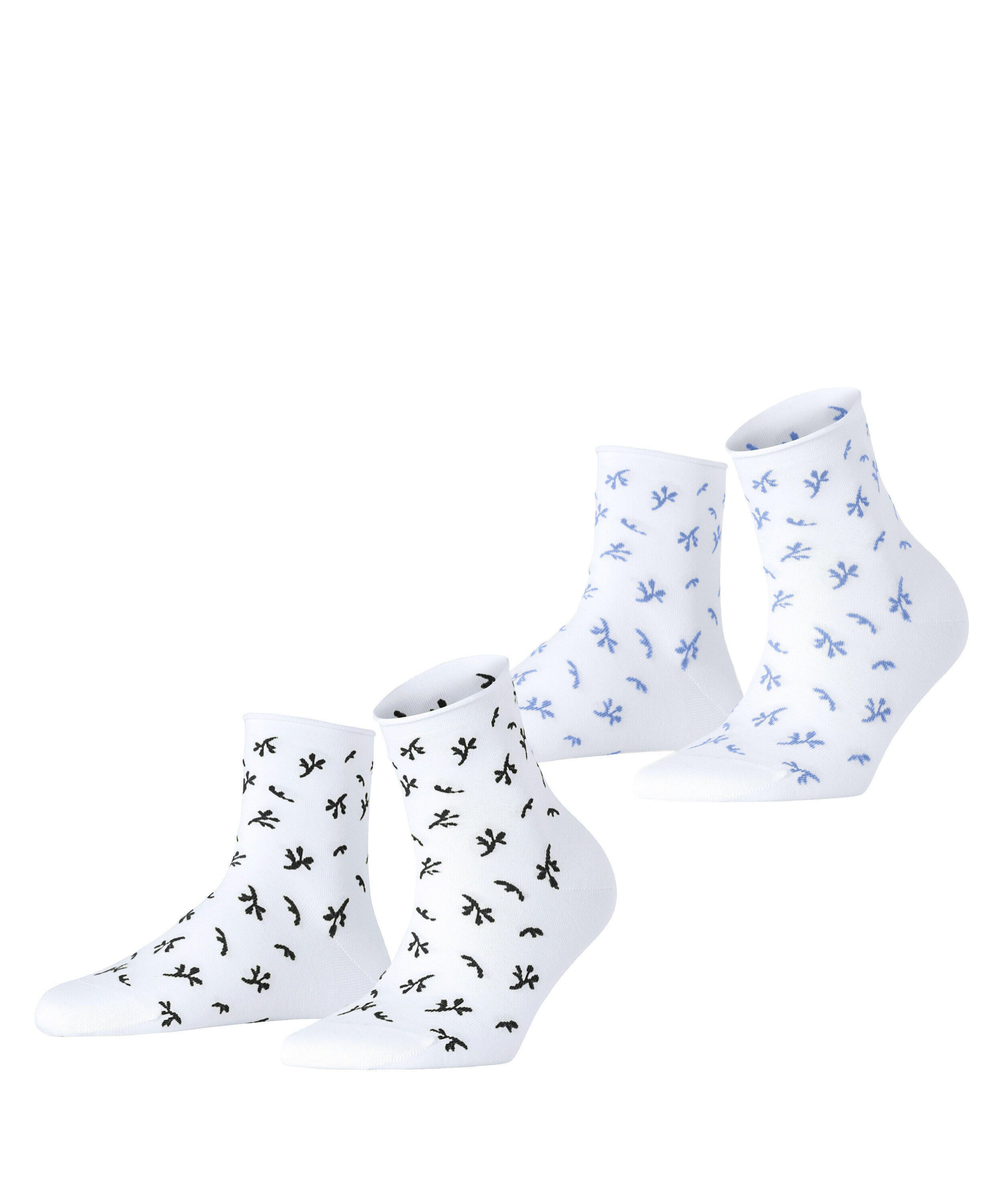 2er-Pack Socken mit Blumenmuster - 0030 sortiment - Weiß