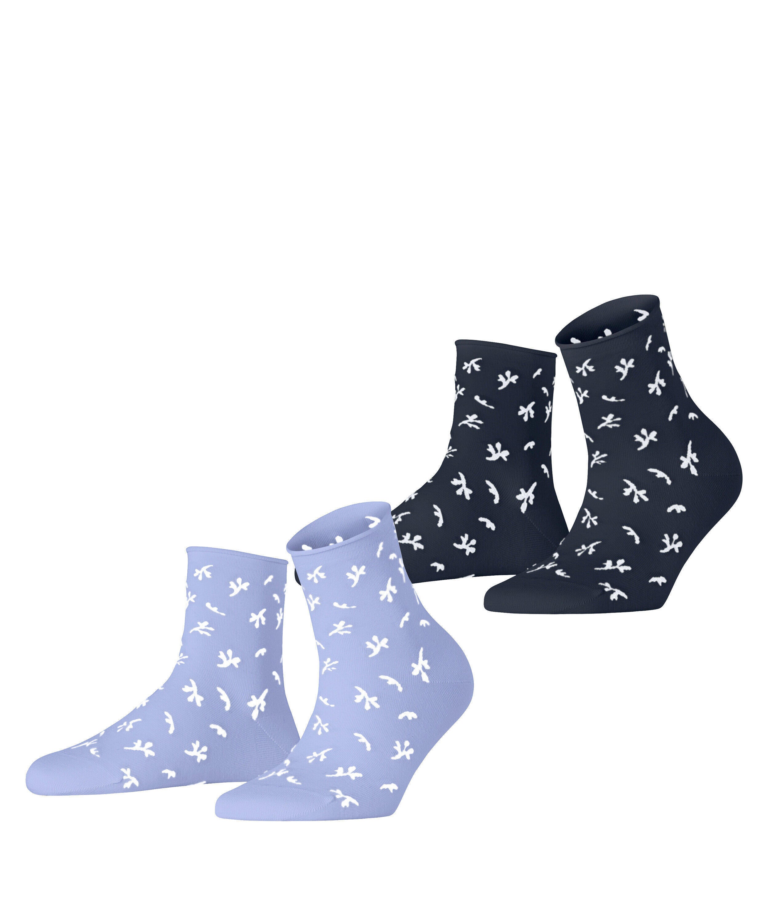 2er-Pack Socken mit Blumenmuster - 0040 sortiment - Violett
