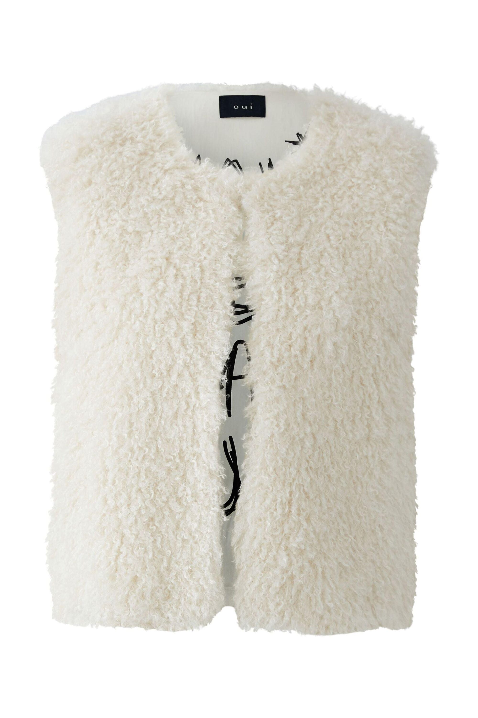 Weste mit Fell-Optik - 1052-champagne - Creme