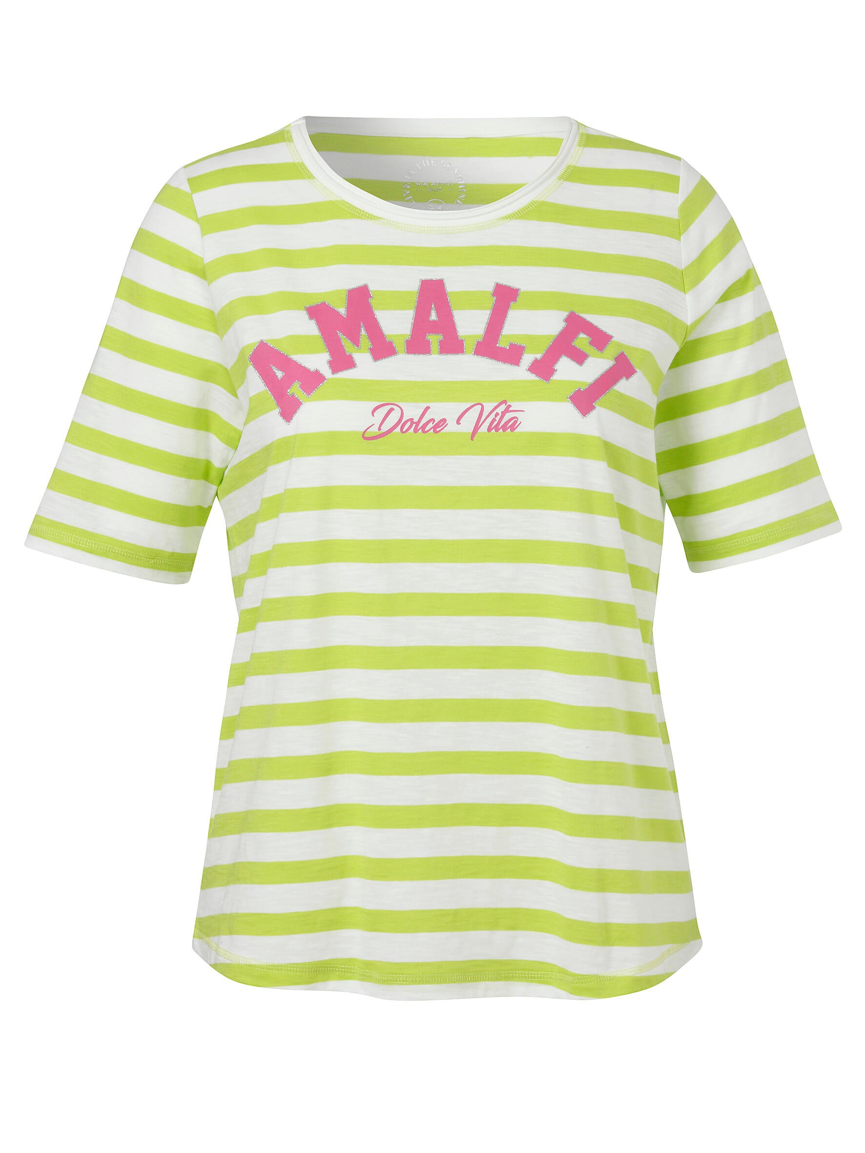 T-Shirt gestreift aus Baumwolle - 583 - Grün