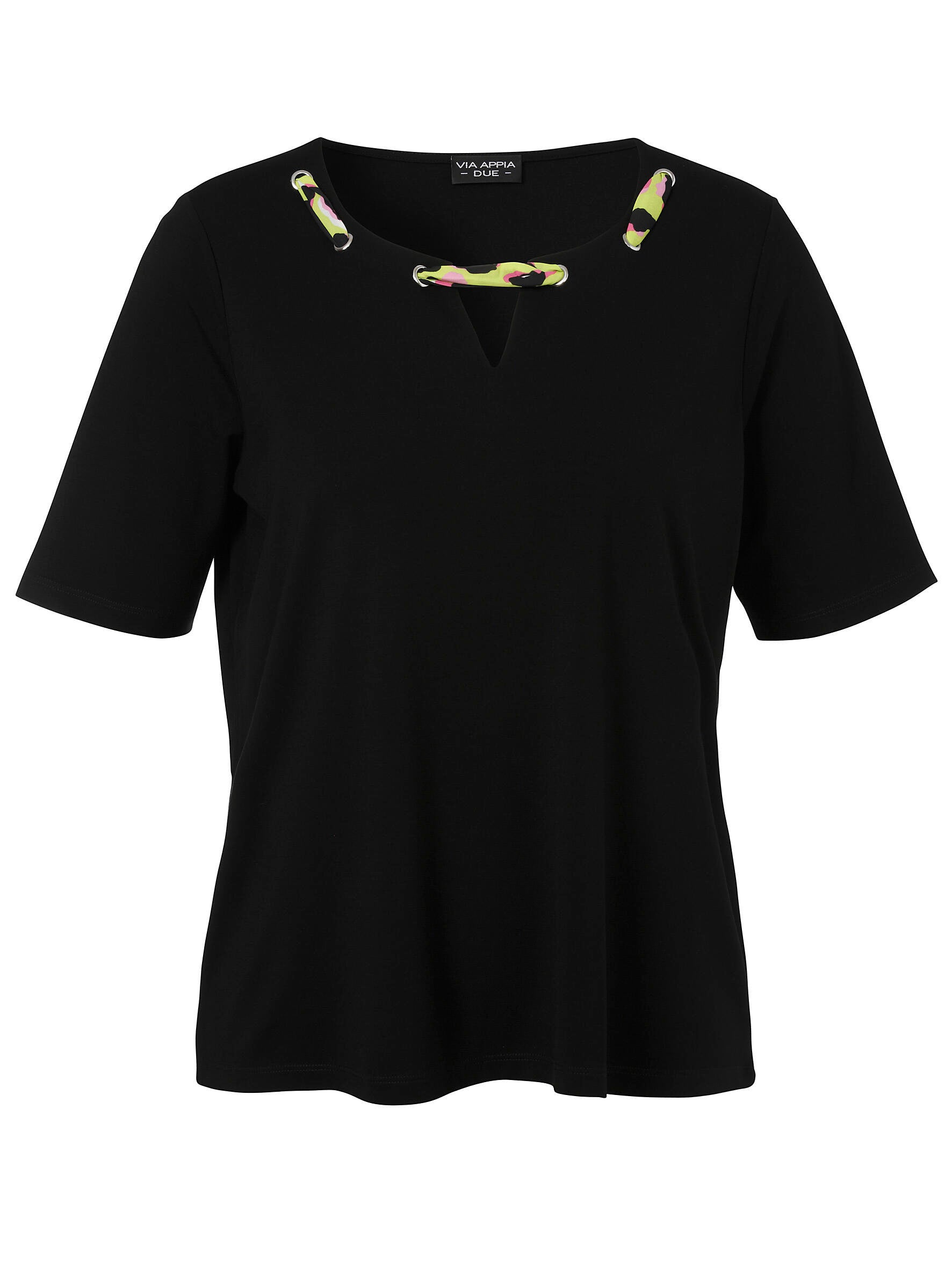 T-Shirt aus Viskosemix - 103 - Schwarz