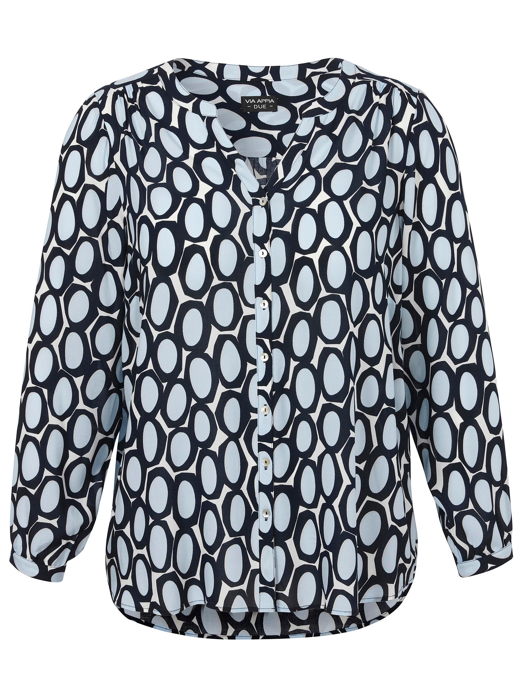 Bluse gemustert - 803-dunkelblau multicol - Blau