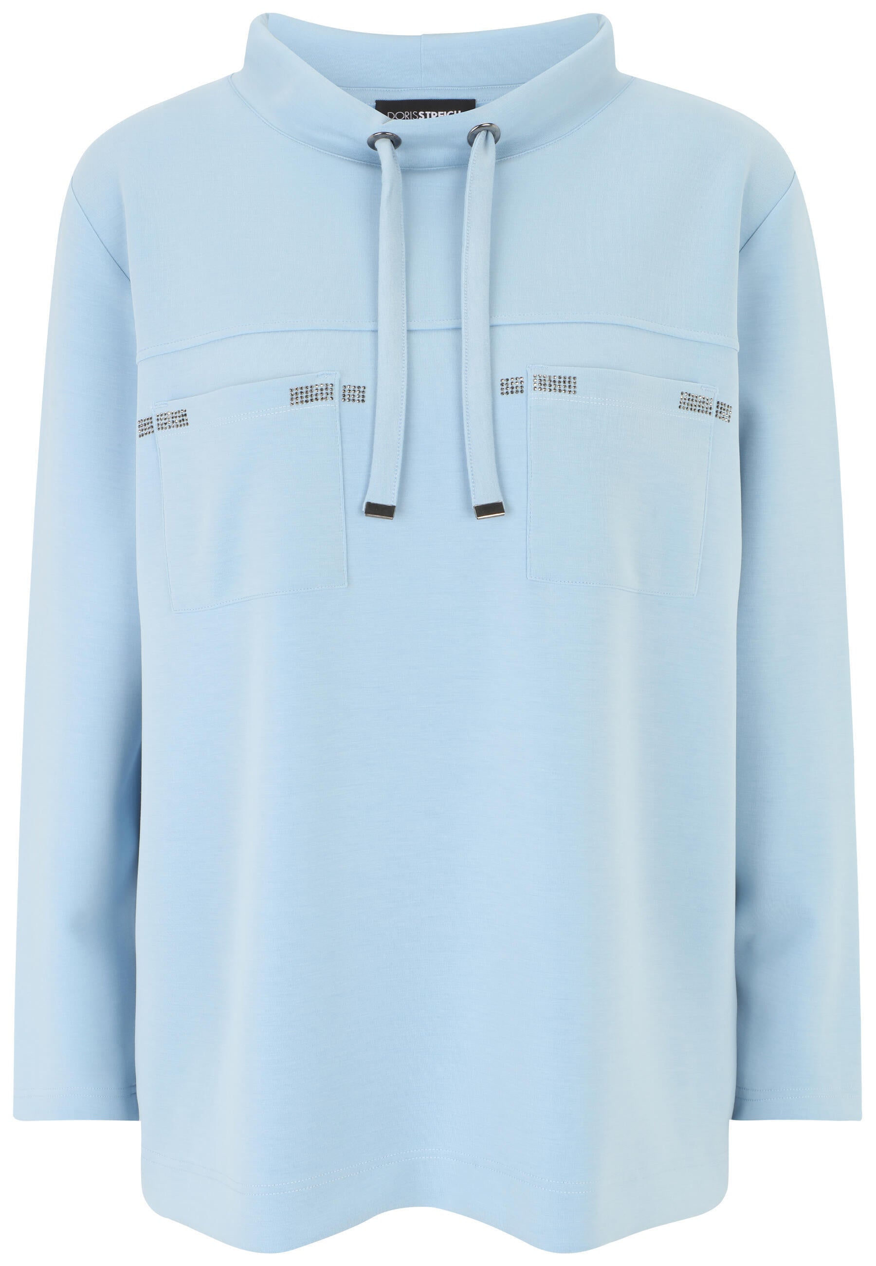 Sweatshirt Strass-Details - 58-Hellblau - Blau