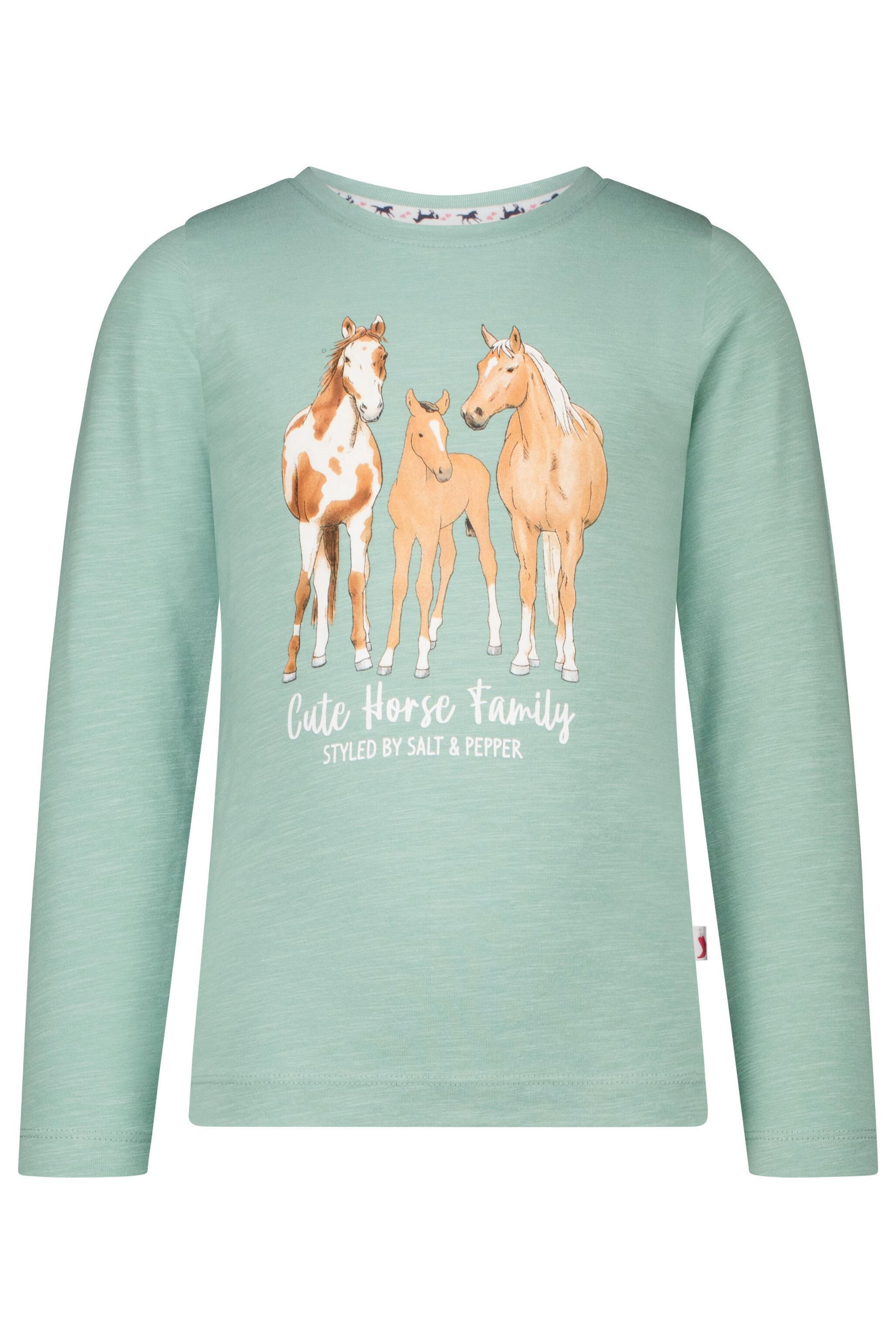 Langarmshirt mit Print - 6340-smokegreen - Grün