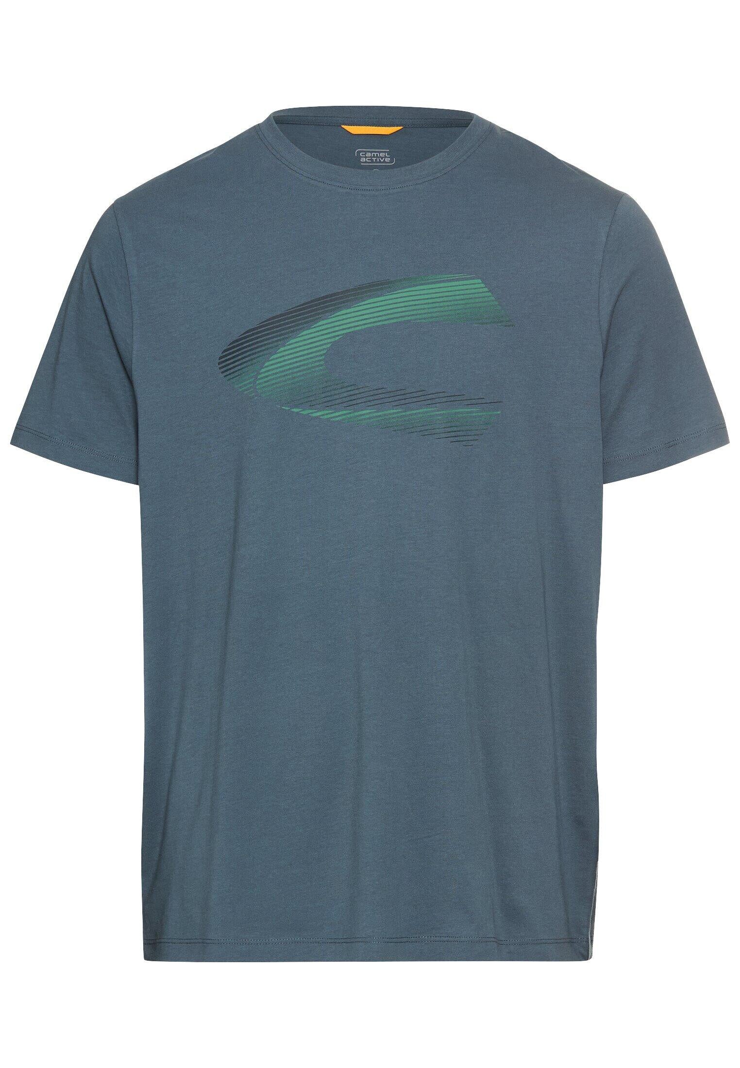 T-Shirt aus Baumwolle - 47-Tinted Blue - Blau
