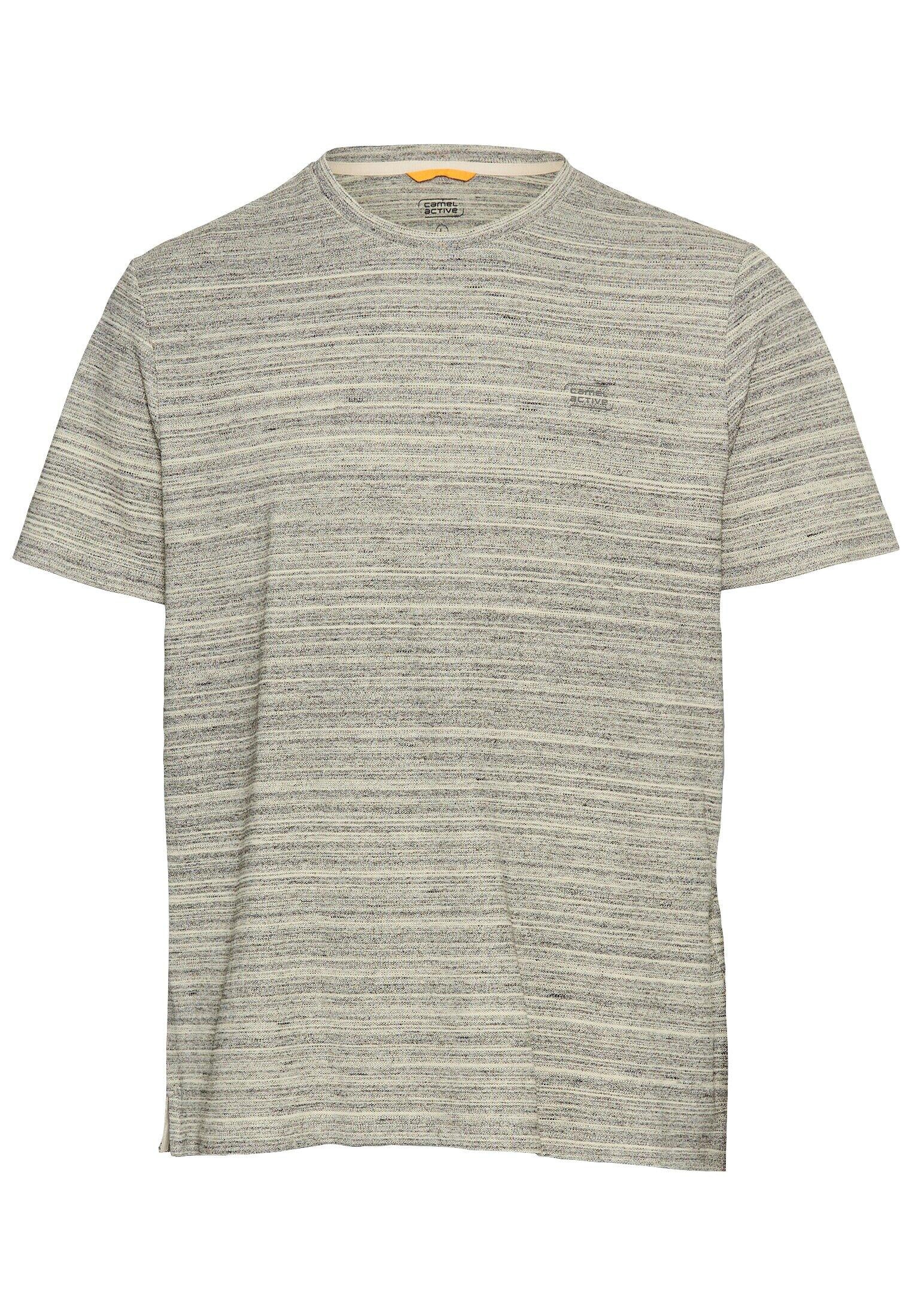 T-Shirt gestreift aus Baumwolle - 11-Oatmeal - Beige