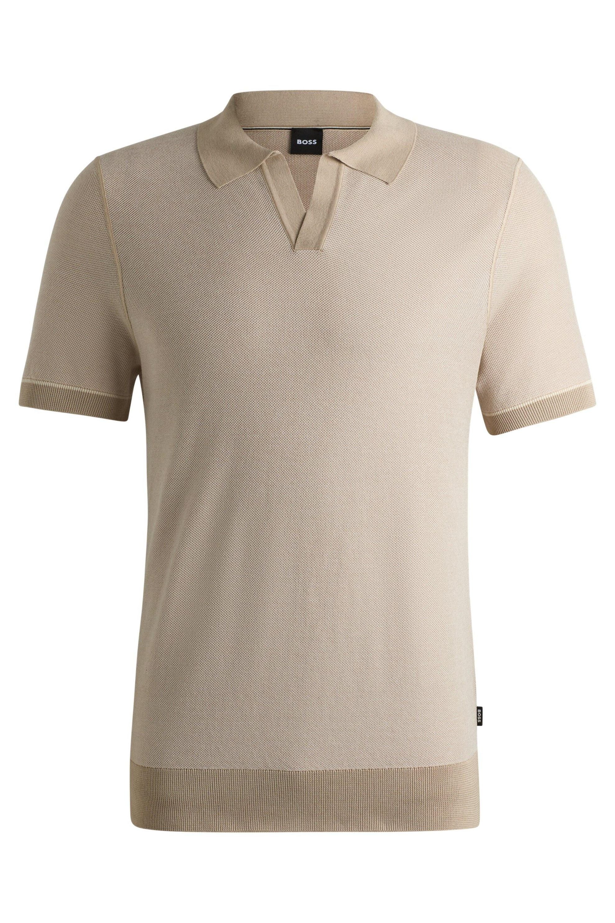 Poloshirt aus Baumwollmix - 131-Open White - Beige