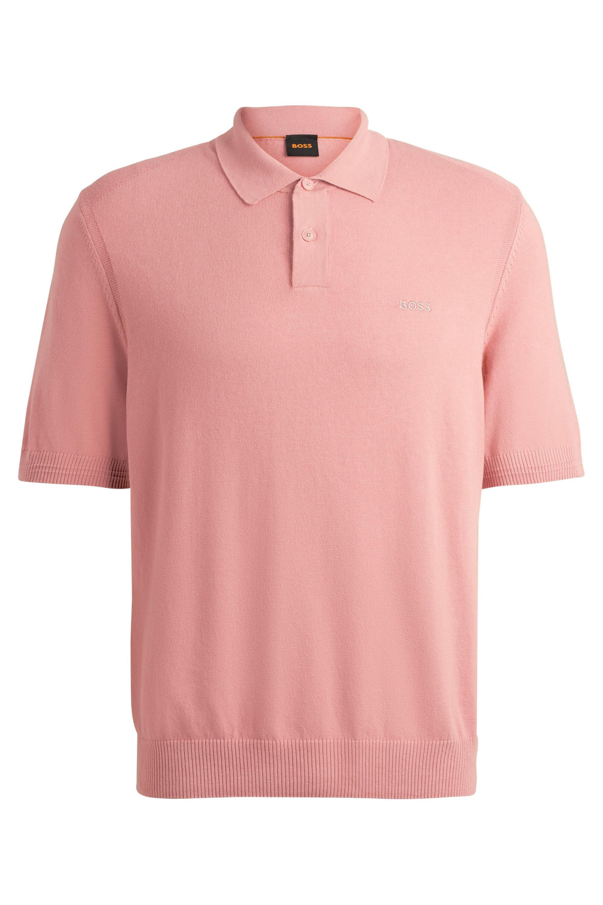 Strickpoloshirt aus Baumwollmix - 694-Open Pink - Pink