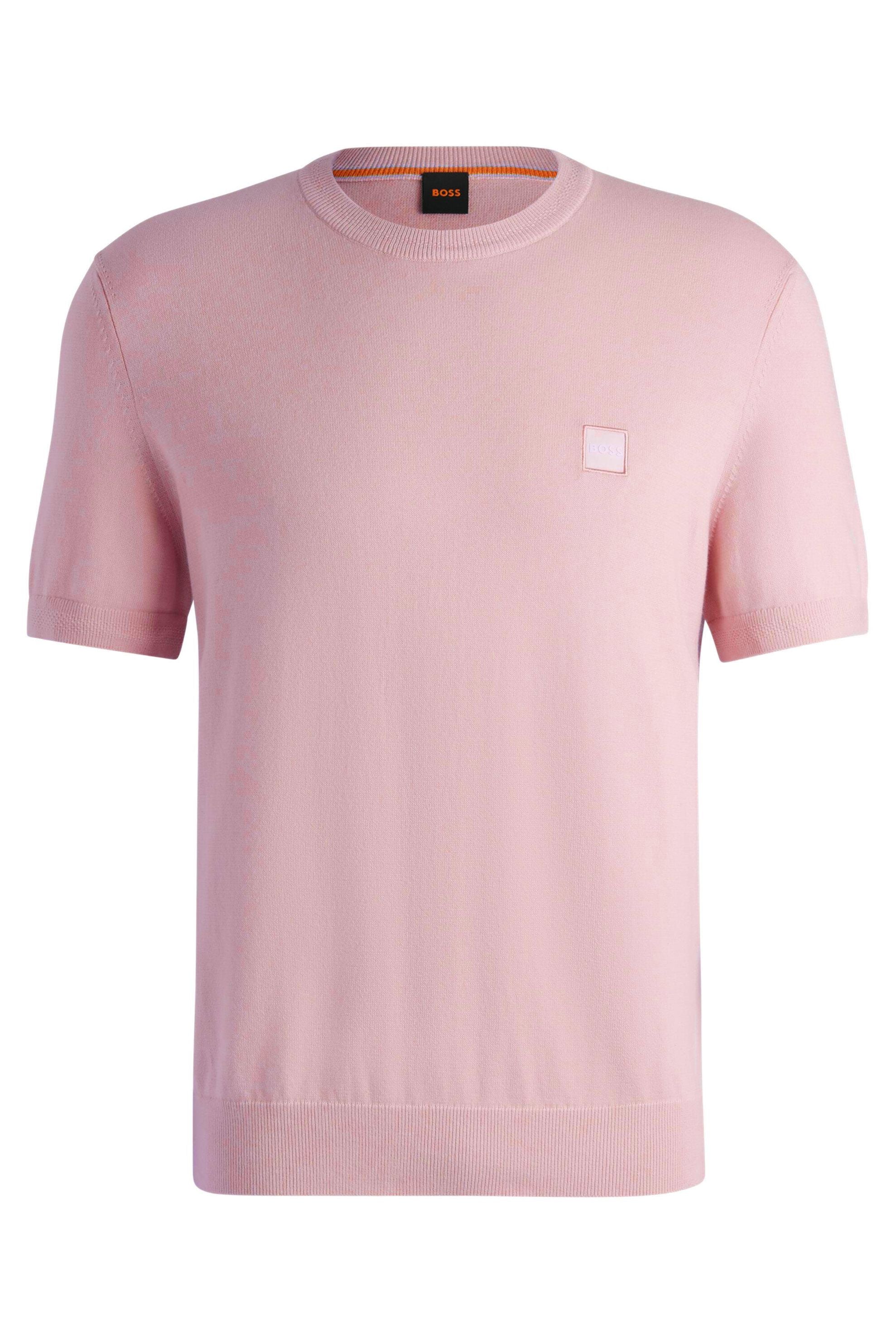 Strick-T-Shirt Regular Fit - 694-Open Pink - Rosa