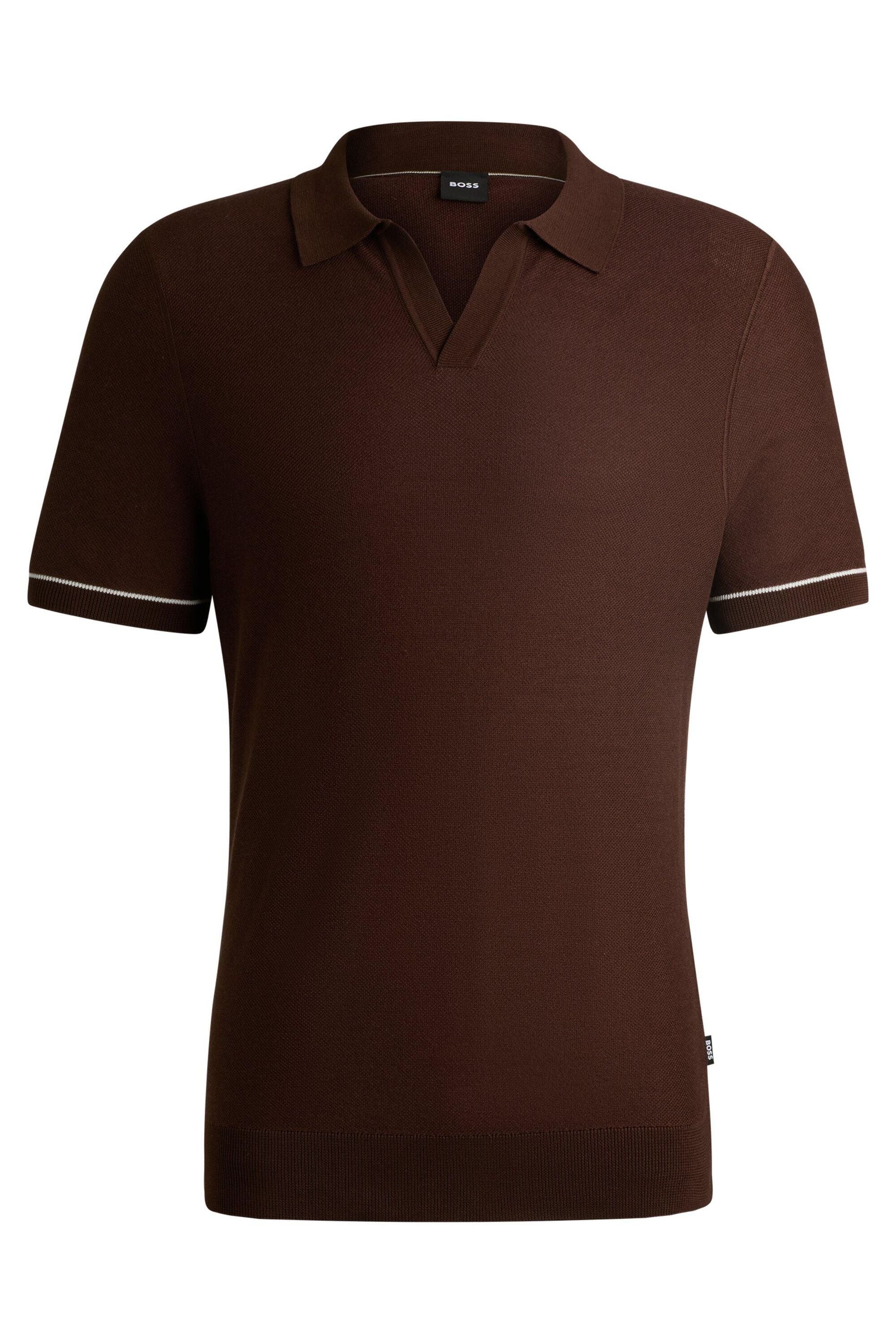 Poloshirt aus Baumwollmix - 204-Dark Brown - Braun