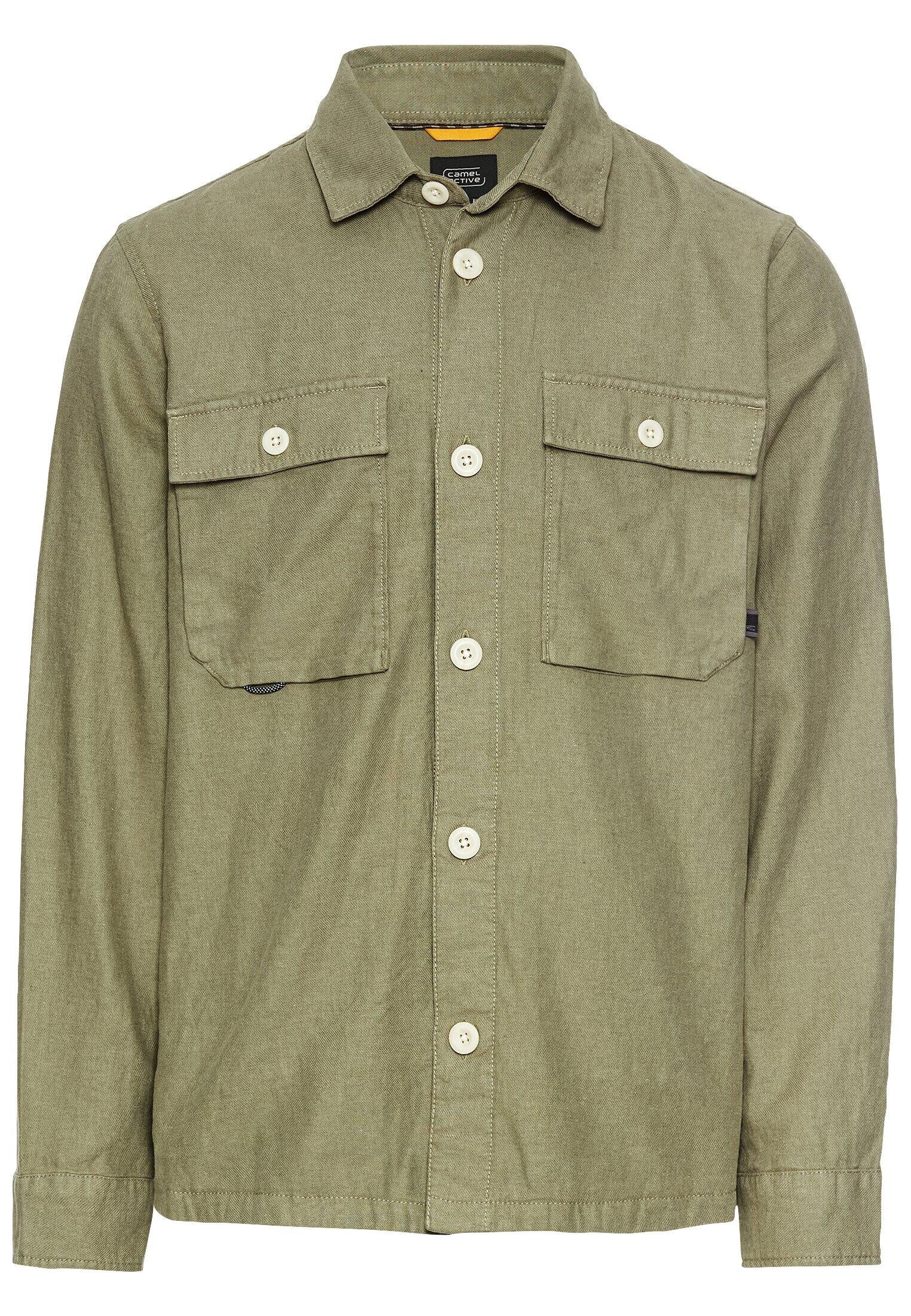 Overshirt aus Leinen-Baumwoll-Mix - 34-Dusty Khaki - Khaki
