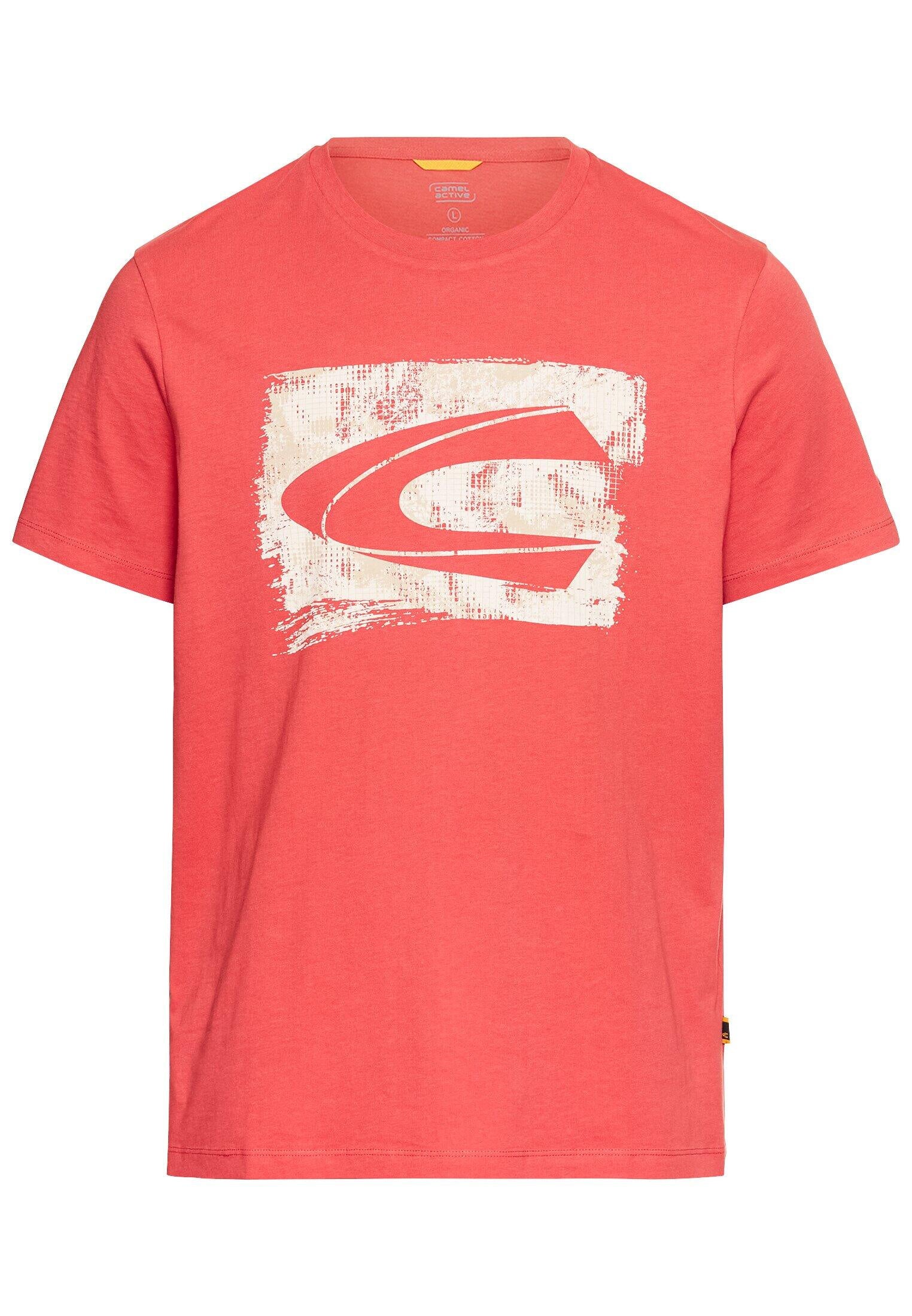 T-Shirt aus Baumwolle - 50-Sunfaded Red - Rot