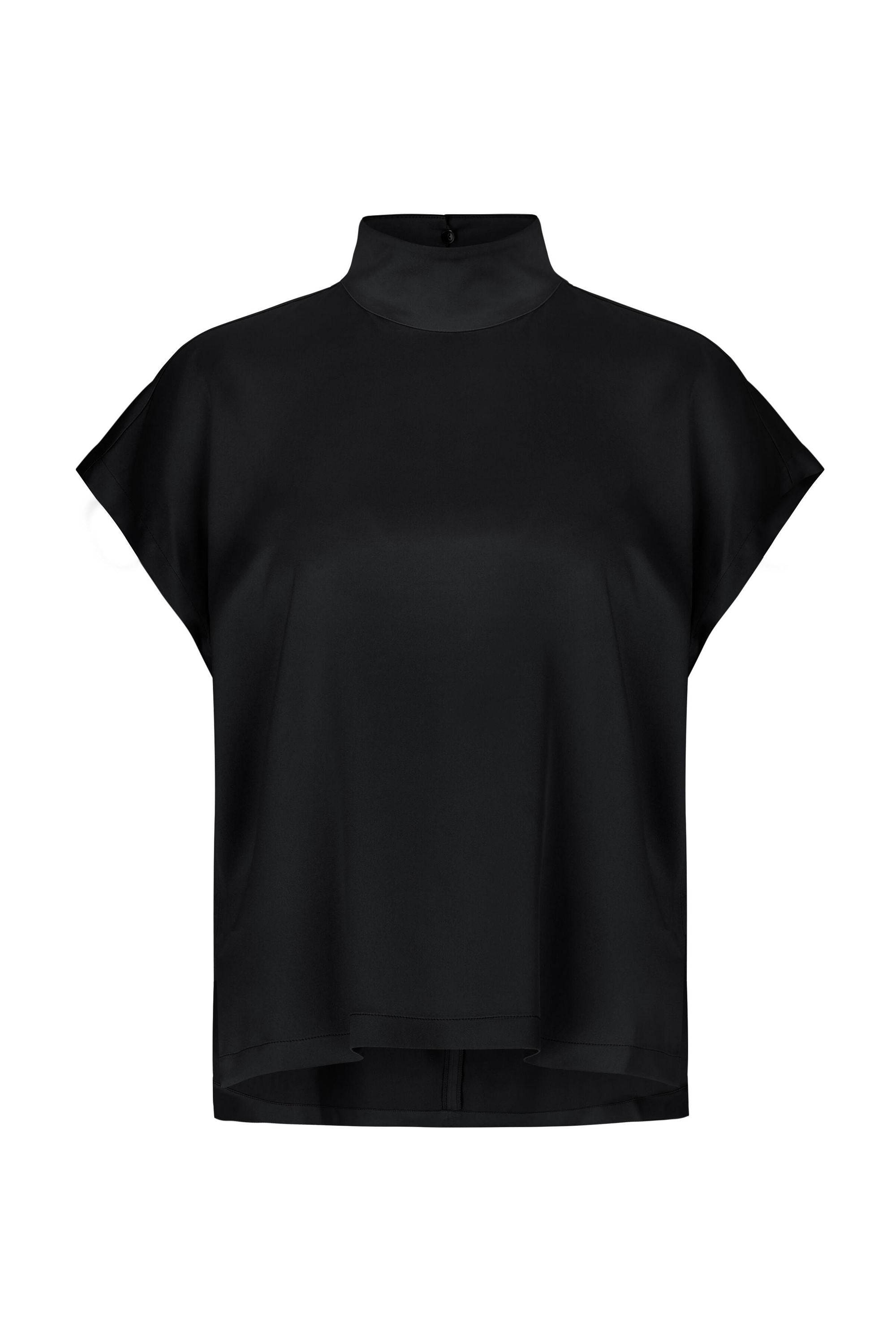 Bluse ALARIA mit Stehkragen - 1000 - Schwarz