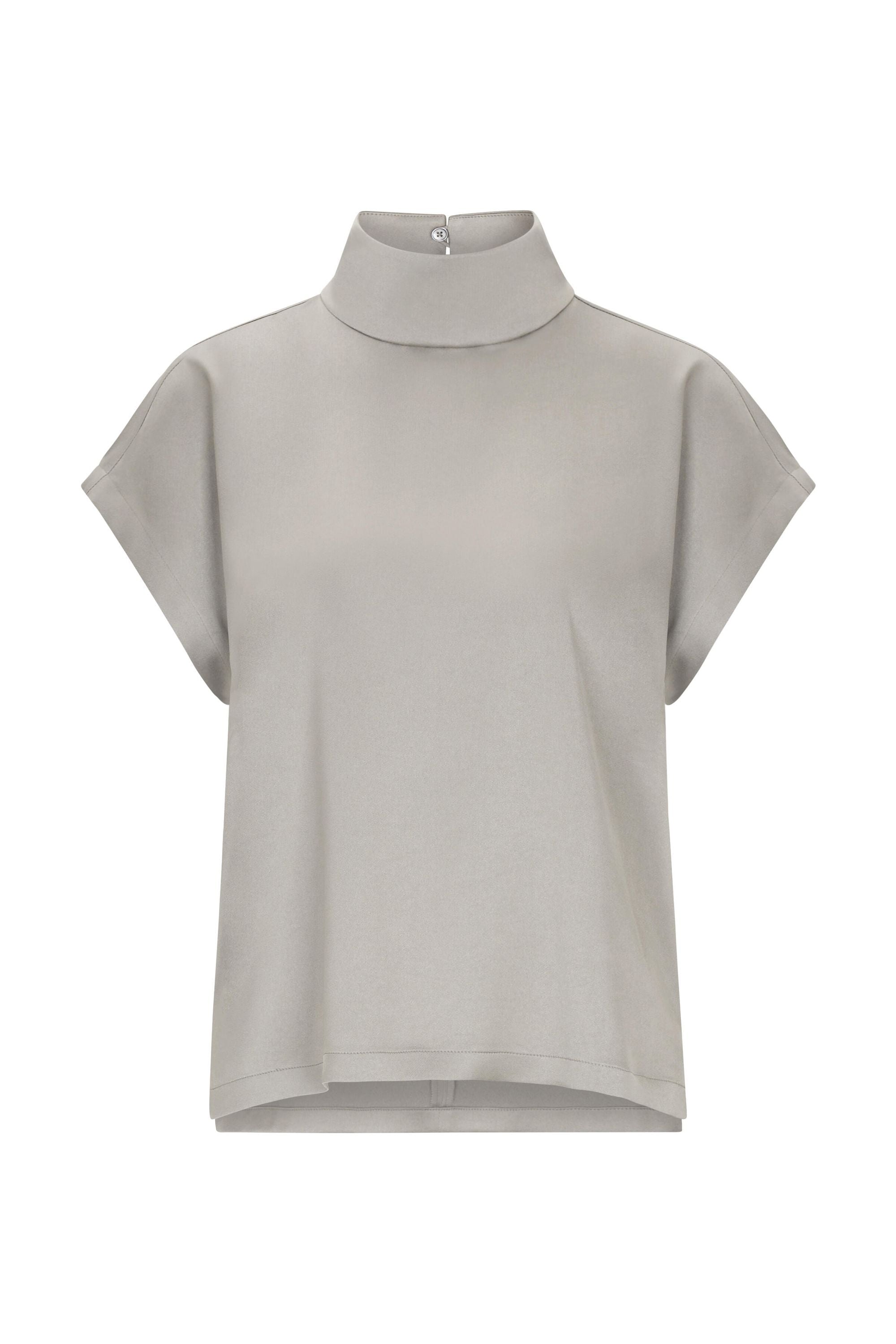 Bluse ALARIA mit Stehkragen - 1714 - Grau
