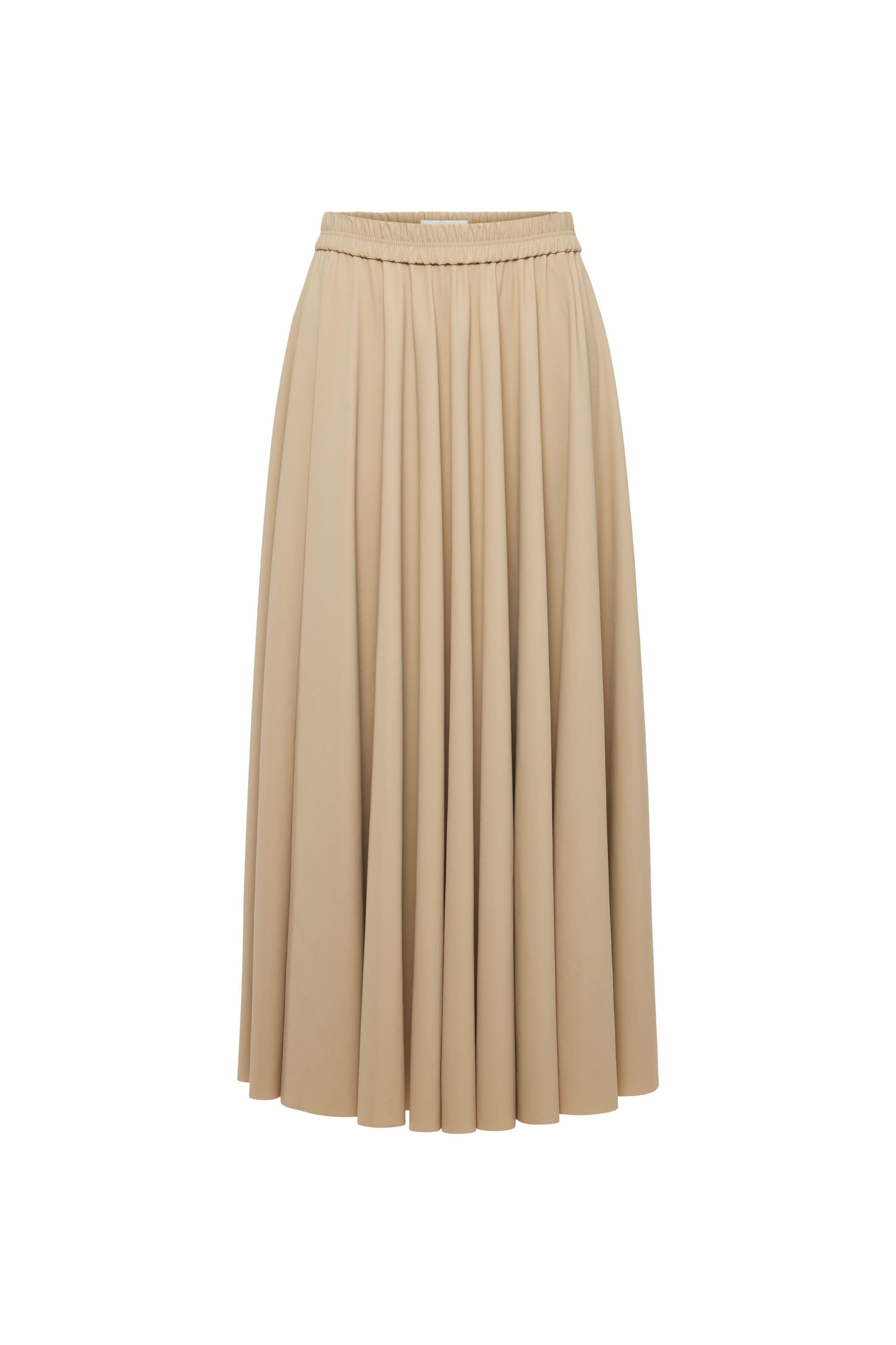 Faltenrock Maxi Mid Waist - 1603 - Beige